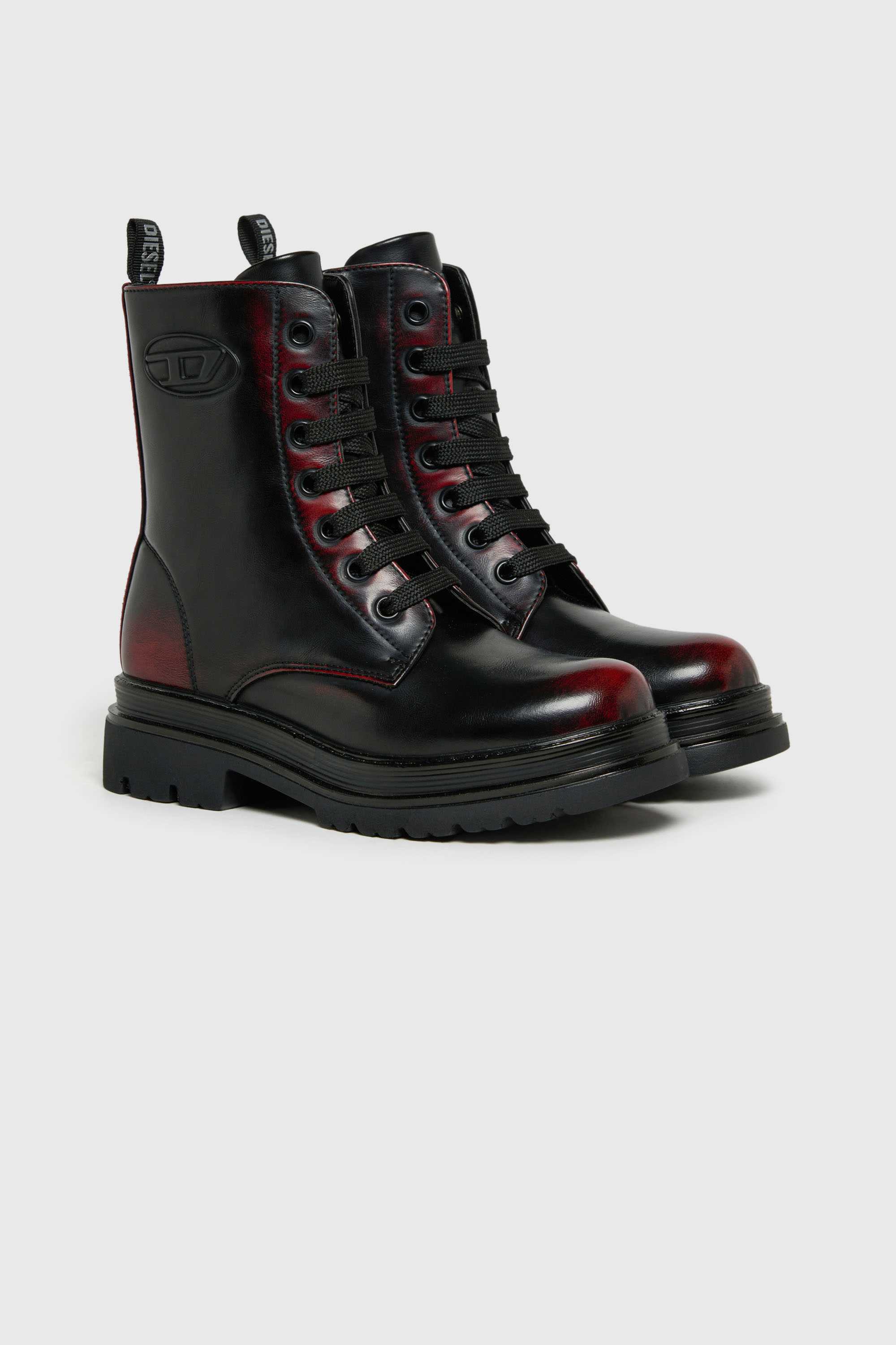 Diesel - D-ANFISTR-ABR, D-Anfistr - Stivali combat effetto bicolore Unisex in Nero - 2