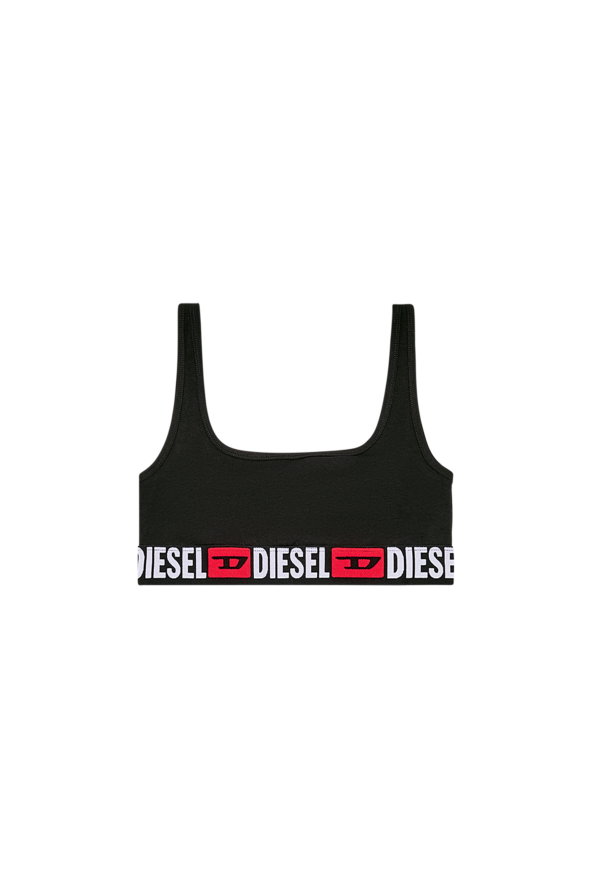 Diesel - UFSB-ORIBA, Bralette con fascia logata Donna in Nero - 2