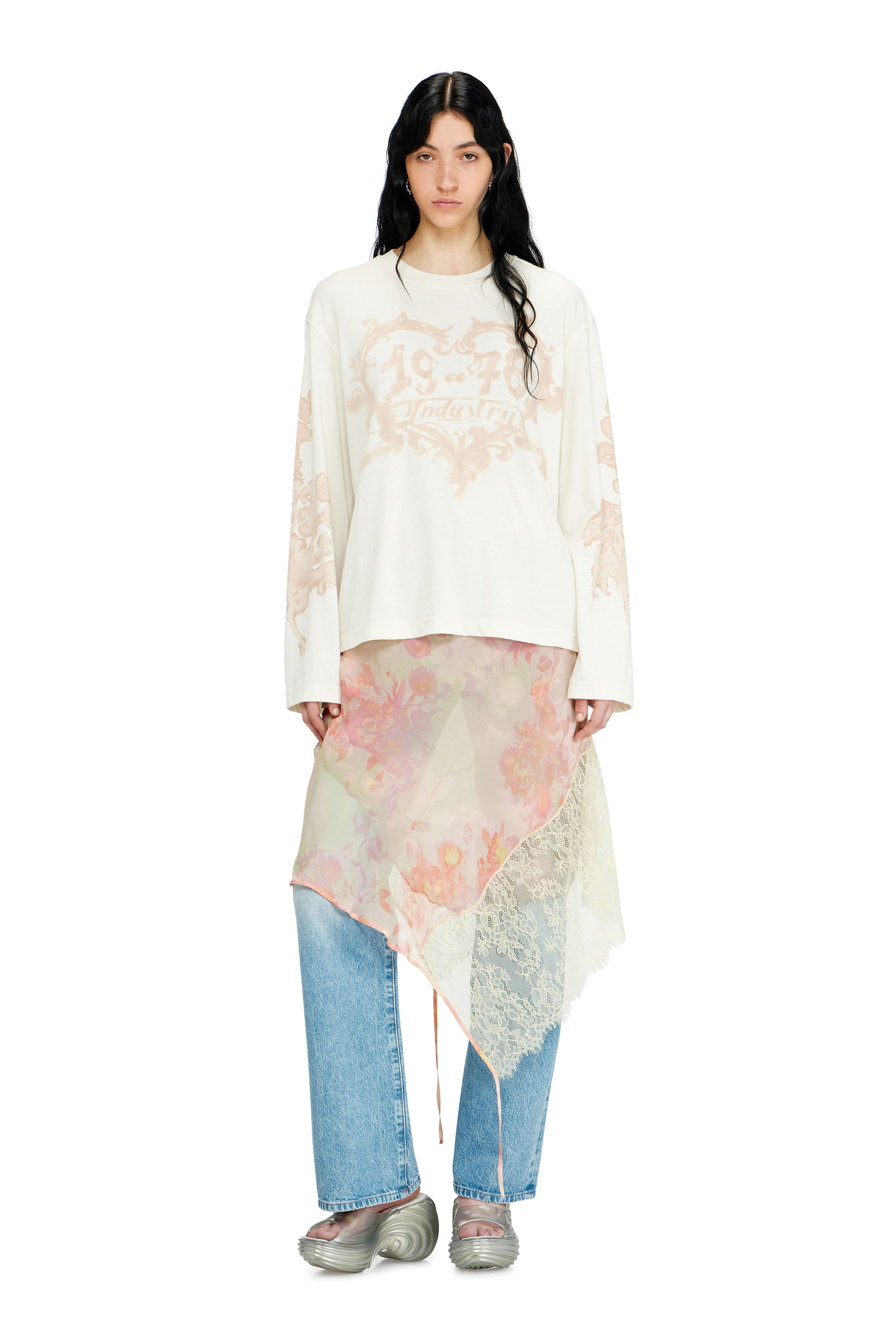 Diesel - MELISSA QUANTUM PLATFORM, Damen Plateau-Pantolette aus Melflex&reg; in Silber - 7