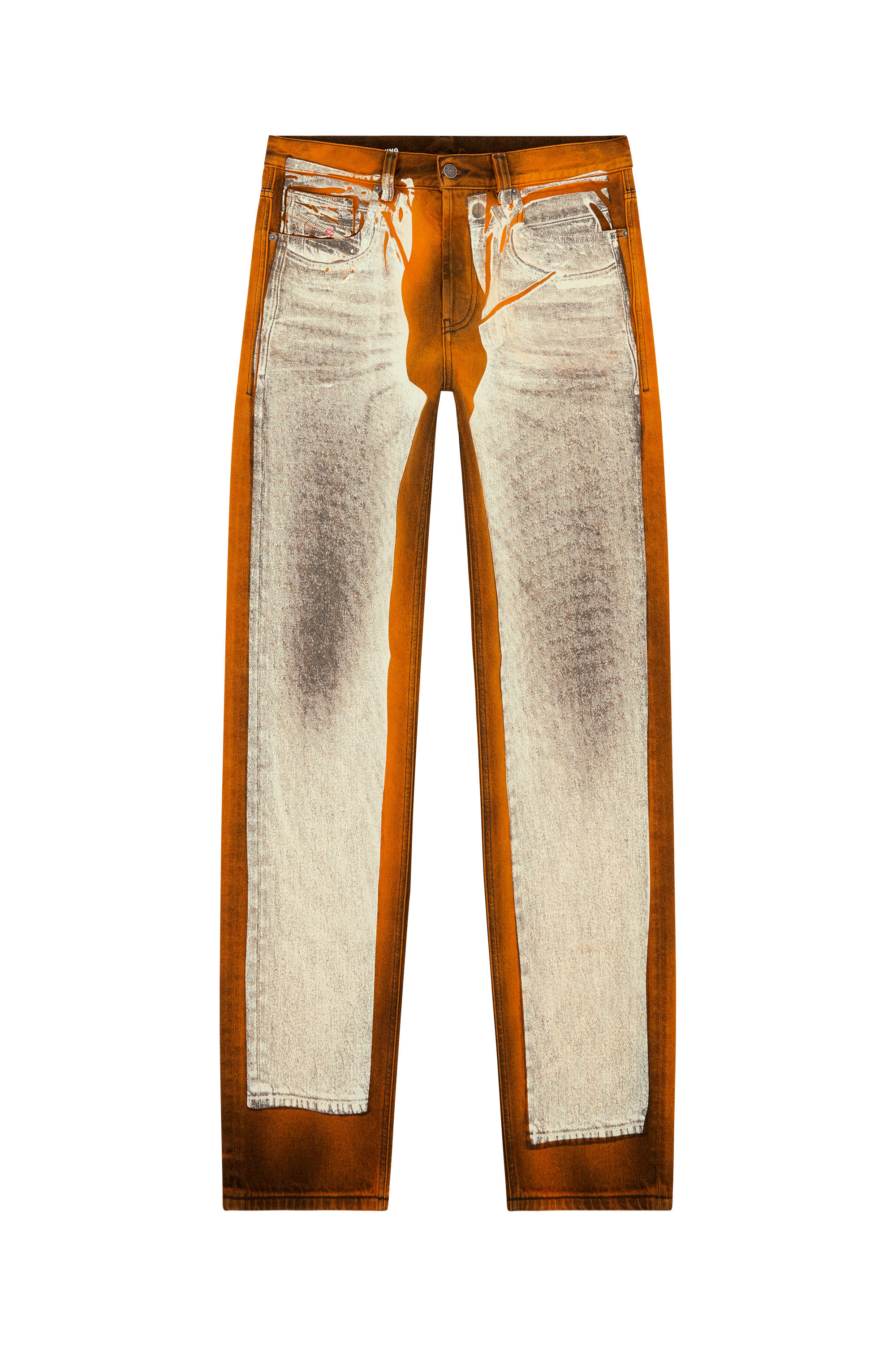 Diesel - Straight Jeans 2010 D-Macs 007U8, Nero/Arancione - Image 3