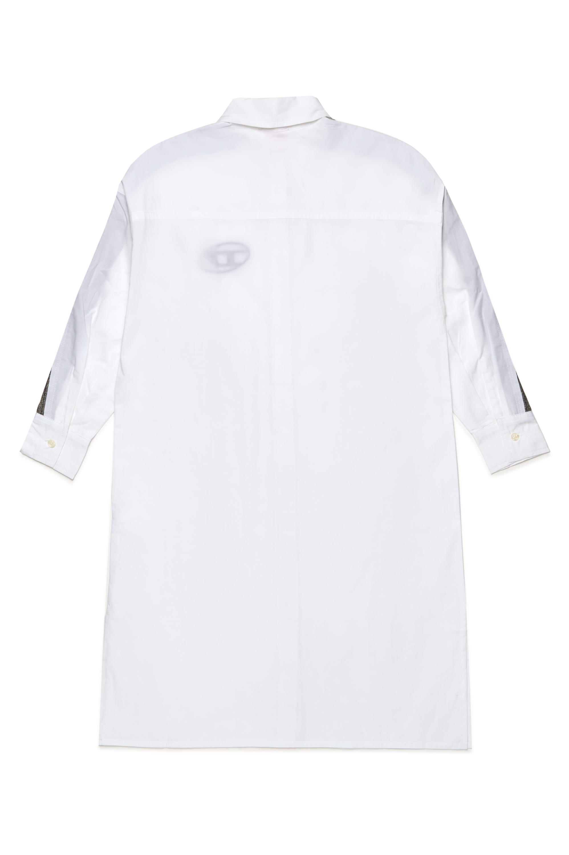 Diesel - DLUN, Femme Robe chemise avec bandes en denim in Blanc - Image 2