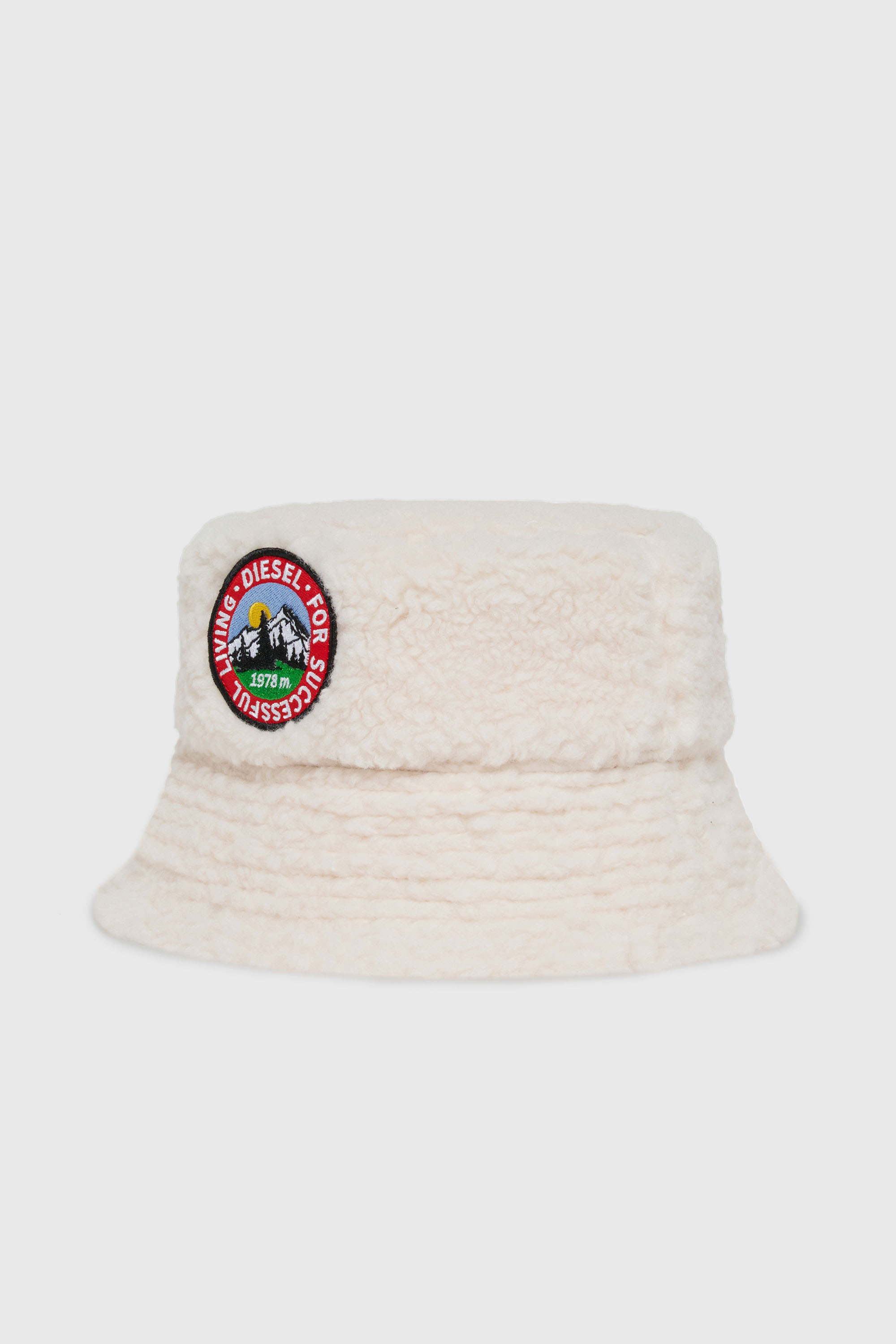 Diesel - FBONT, Bob bucket hat en tissu peluche doux Mixte in Blanc - 1