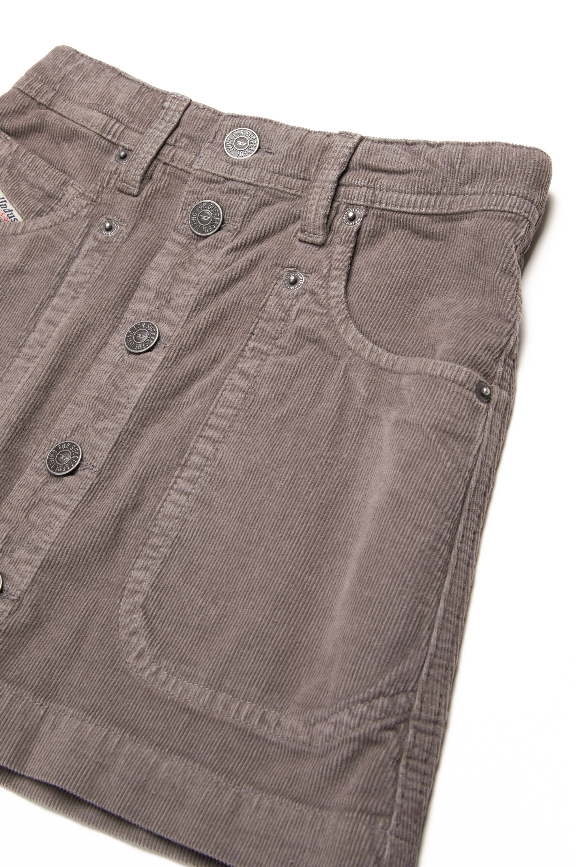 Diesel - GEALBUS, Femme Jupe à 5 poches en velours côtelé et stretch in Gris - Image 3