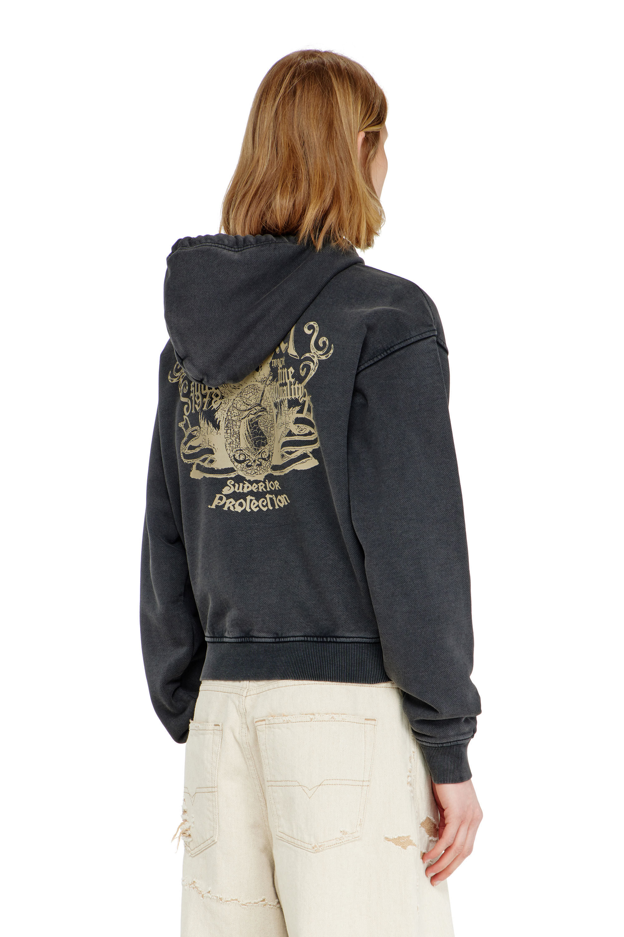 Diesel - F-PHOENY, Felpa con cappuccio con stampe e applicazioni di strass Donna in ToBeDefined - 4