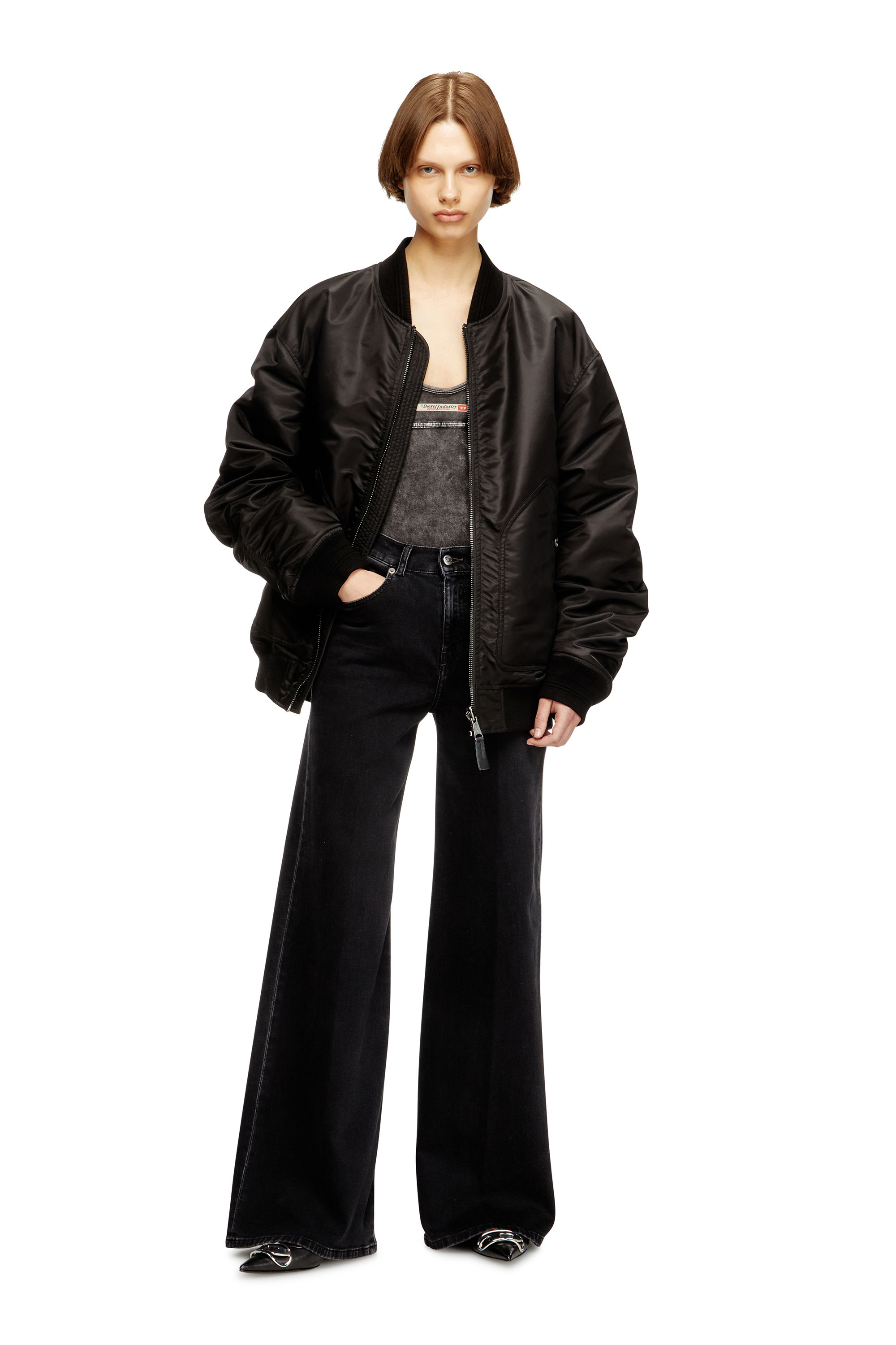 Diesel - Flare Jeans 1978 D-Akemi 09M69 Donna, Nero/Grigio scuro - Image 2
