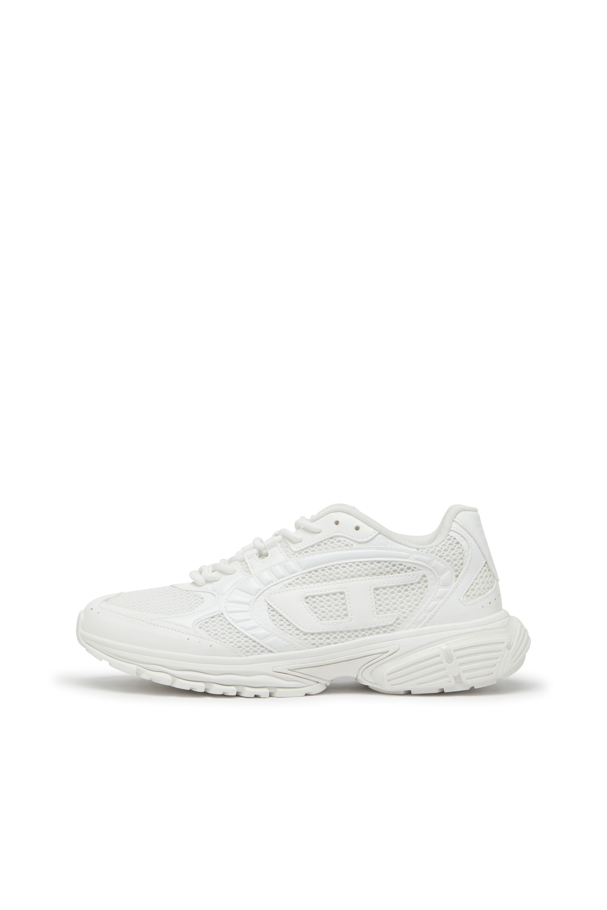 Diesel - S-PRO-V-DENSE LOW W, S-Pro-V-Dense-Sneaker monocromatiche in rete con logo Oval D Donna in Bianco - 7