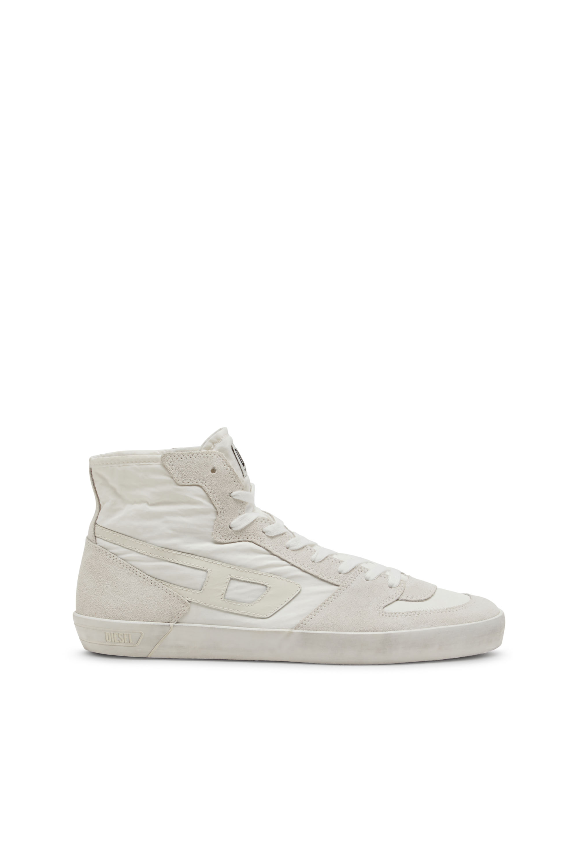 Diesel - S-LEROJI D-1 MID, S-Leroji D-Sneakers montantes matelassé en ripstop et cuir suédé Homme in Blanc - 1