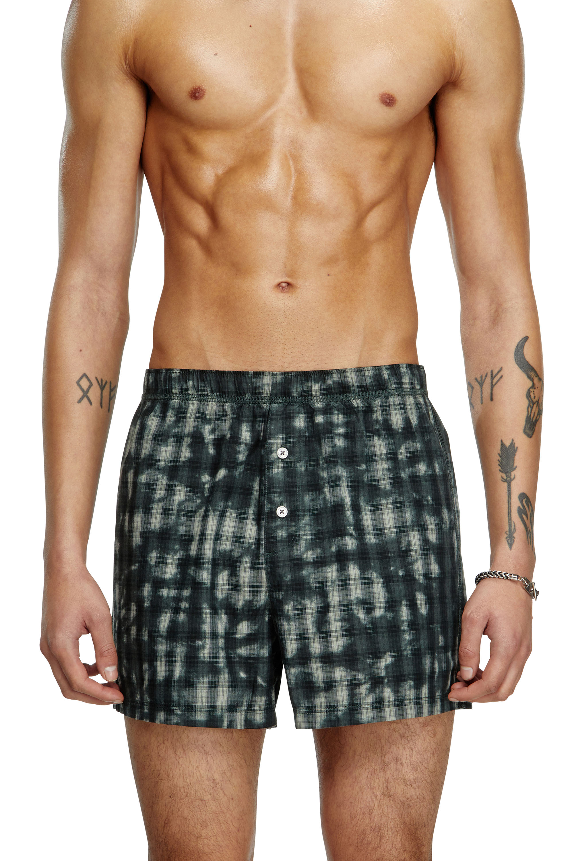 Diesel - STARK-UTLT, Boxer con stampa check Unisex in Verde - 2