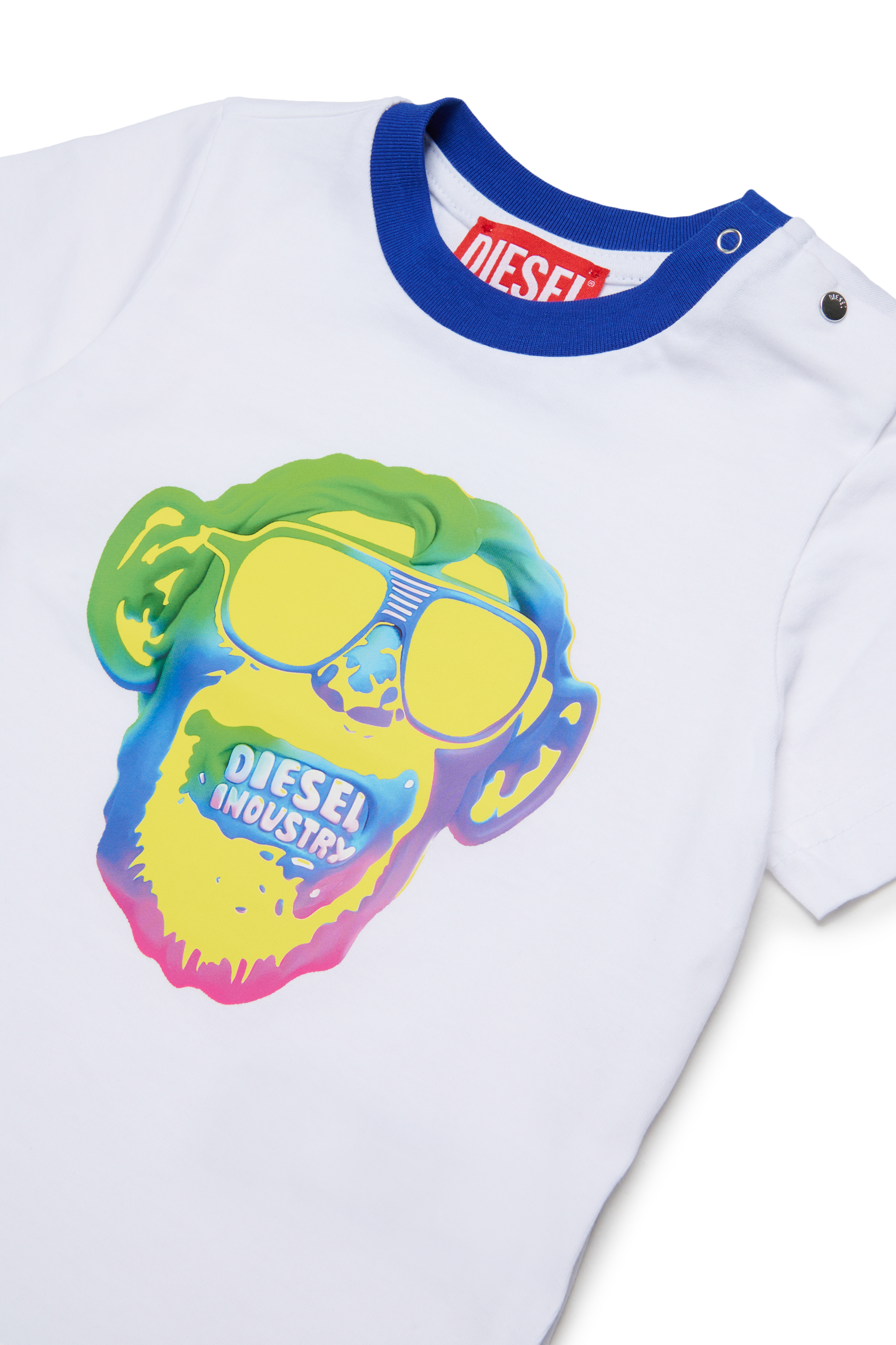 Diesel - TOKEYB, T-shirt en coton avec imprim&eacute; singe Homme in Blanc - 3