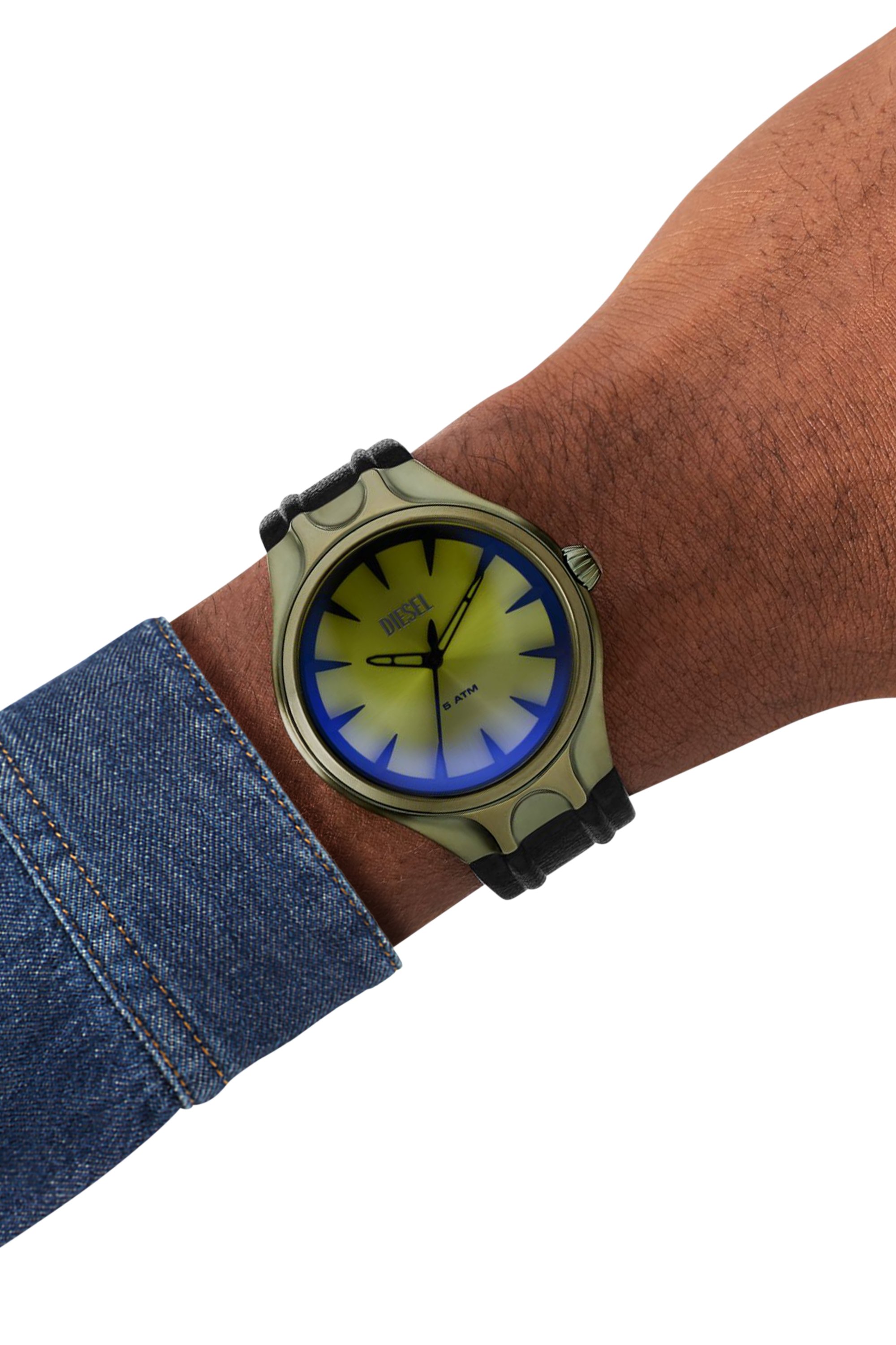 Diesel - DZ2218 WATCH, Orologio Streamline a tre lancette con cinturino in pelle nera Uomo in Multicolor - 4