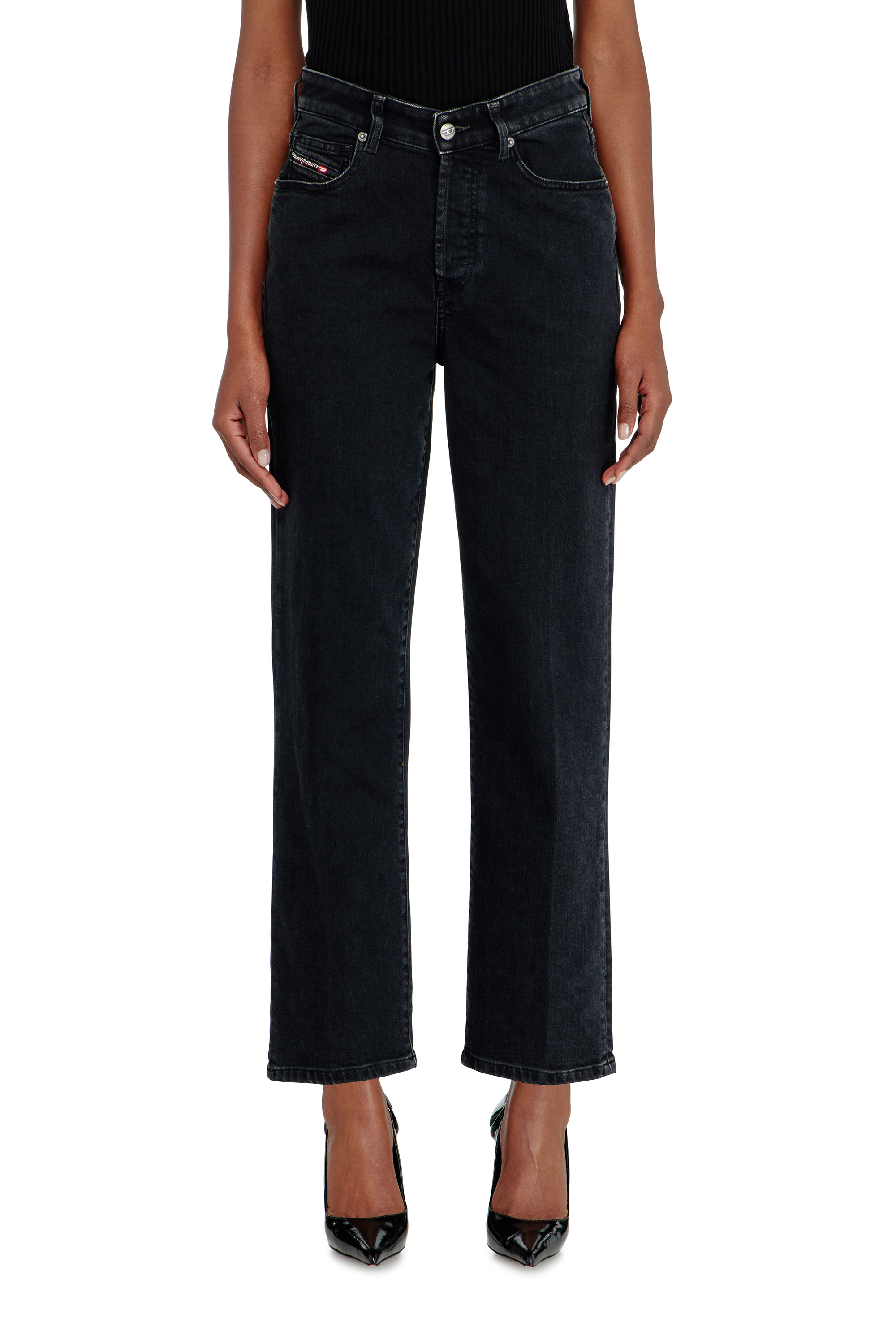 Diesel - Regular Jeans 1981 D-Went 09N89 Donna, Nero/Grigio scuro - Image 4