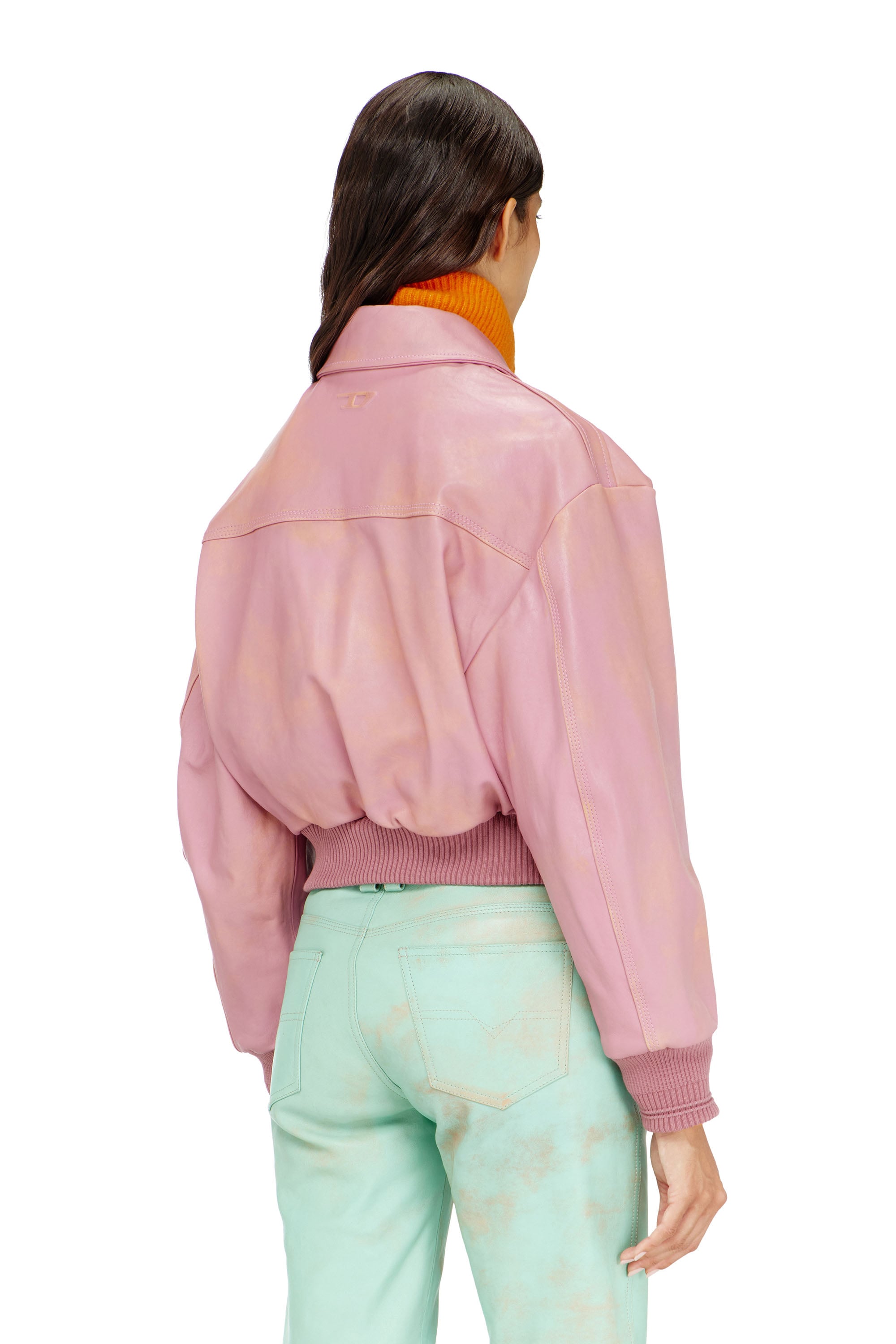 Diesel - L-AVIA, Woman's Aviator jacket in treated leather in null - 3