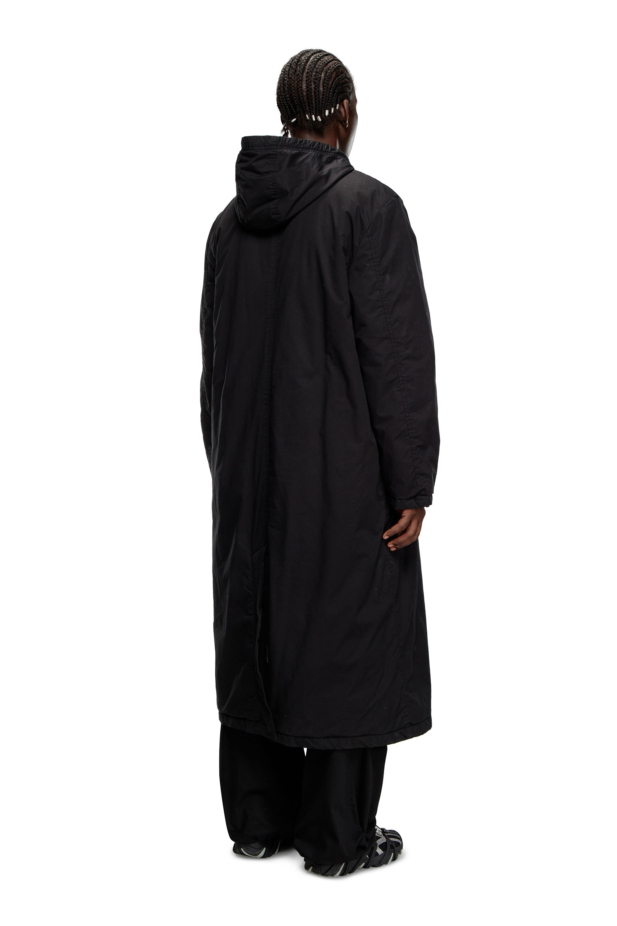 Diesel - J-MARLON, Imperméable à capuche en popeline de coton Homme in Noir - 3