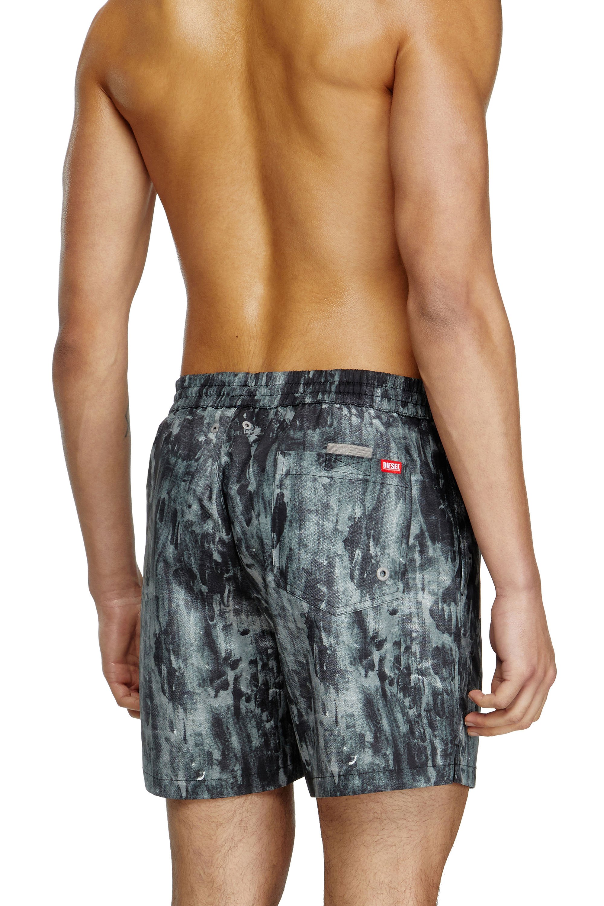 Diesel - RIO-41-D-POP, Pantaloncini da mare con stampa grafica Uomo in Nero - 3