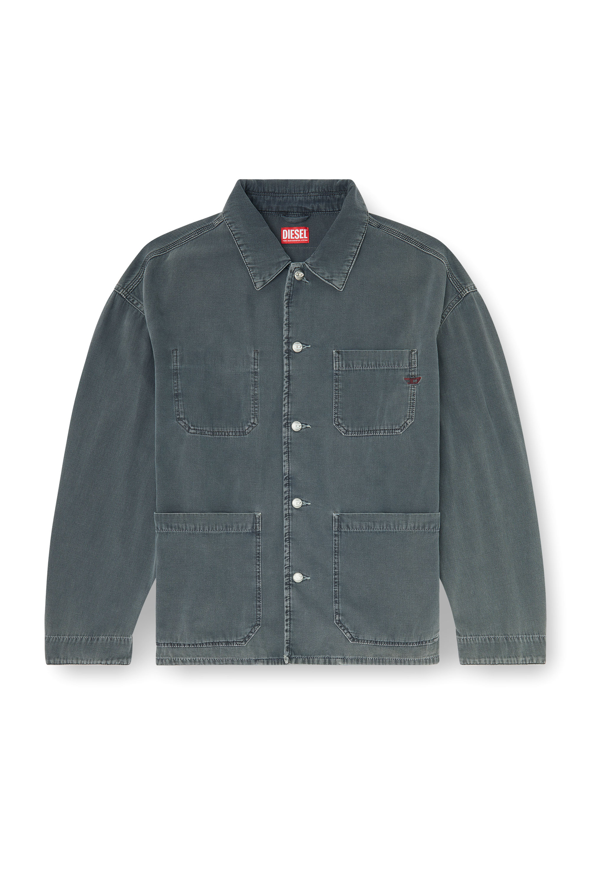 Diesel - D-STACK-U, Unisex Utility-Jacke aus farbigem denim in Grau - 2