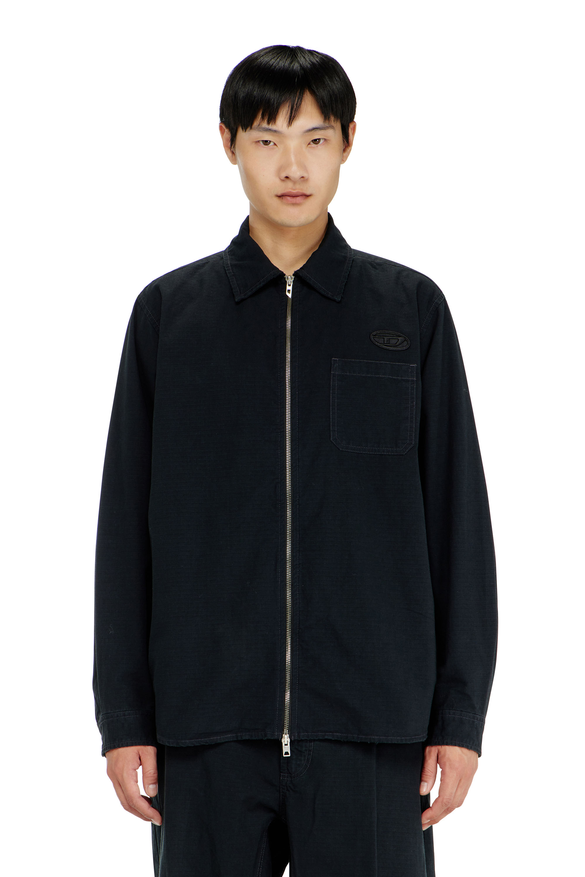 Diesel - S-ALIAS-ZIP, Camicia in ripstop con chiusura a zip Uomo in ToBeDefined - 1