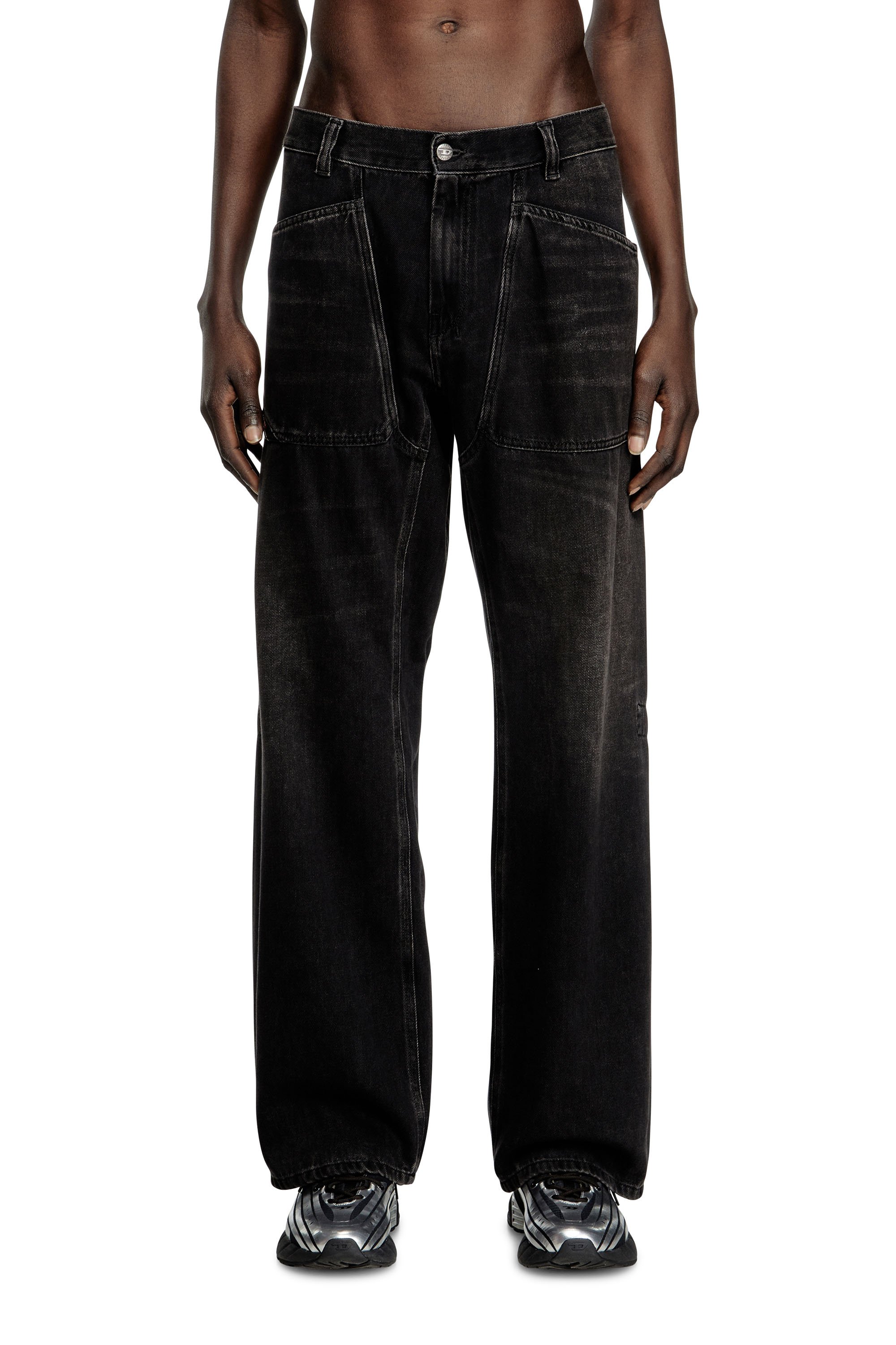 Diesel - Relaxed Jeans D-Zeta 09J96 Uomo, Nero/Grigio scuro - Image 1