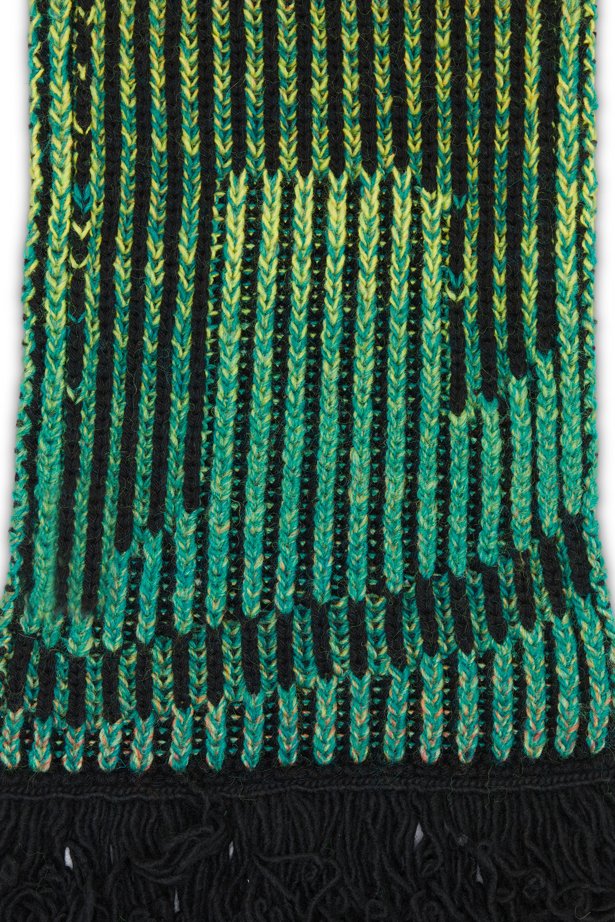 Diesel - K-SHADY, Unisex Ribbed scarf with dégradé neon stripes in Multicolor - Image 3