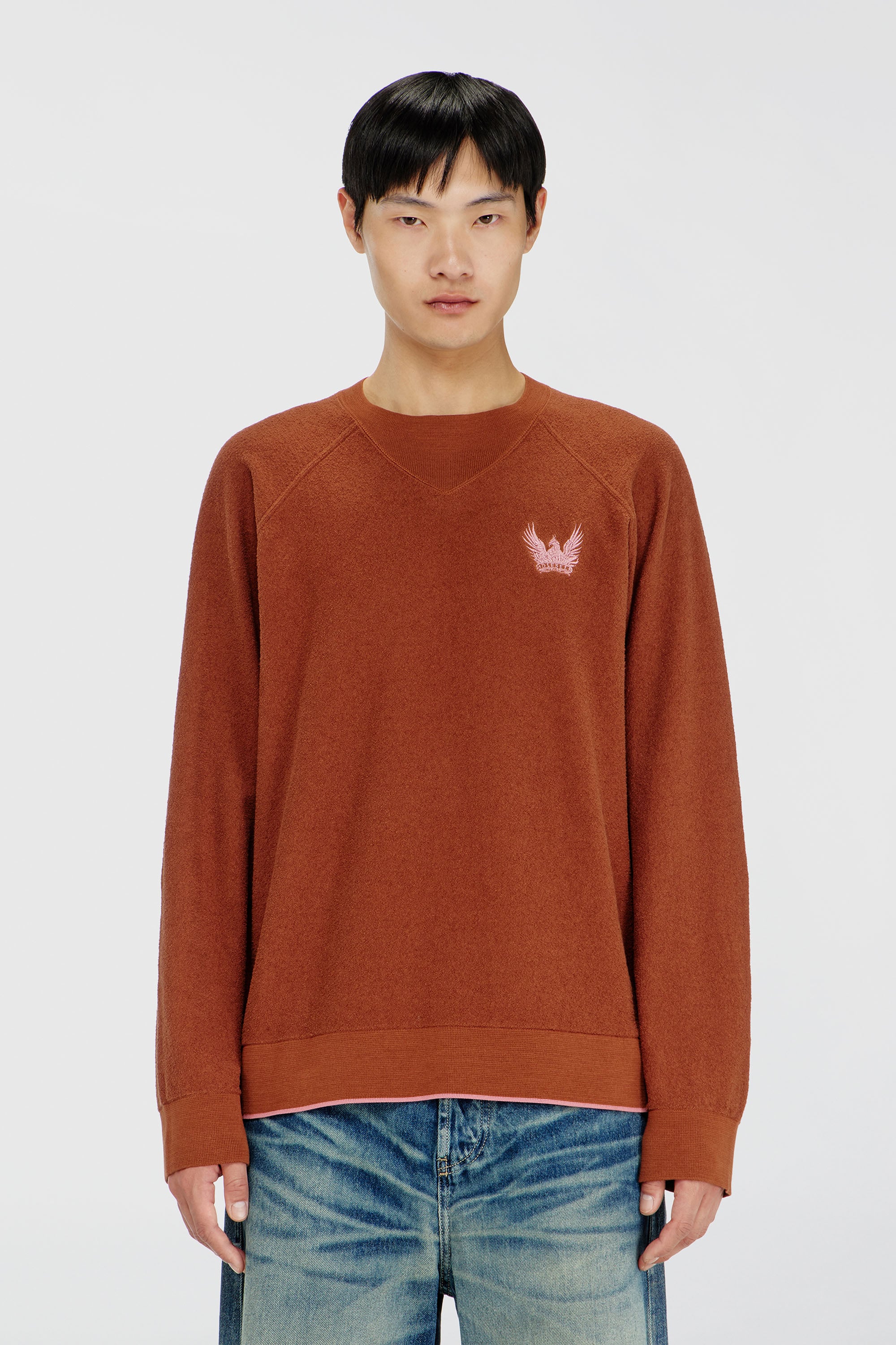 Diesel - K-RALFS, Maglione boucl&eacute; con ricamo Phoenix Uomo in Rosso - 1