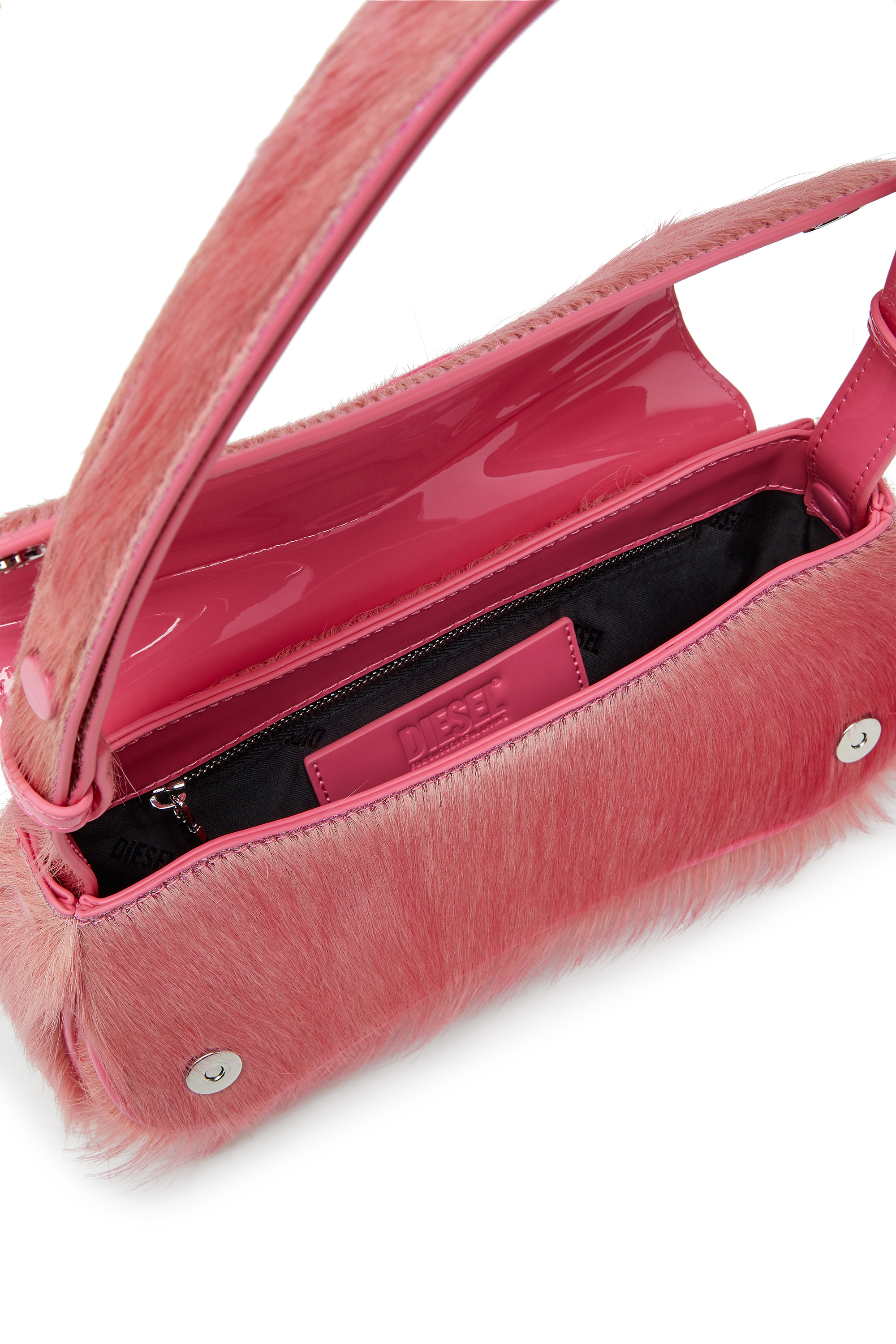 Diesel - PLAY CLUTCH, Pochette en cuir poilu coloré Femme in Rose - 3