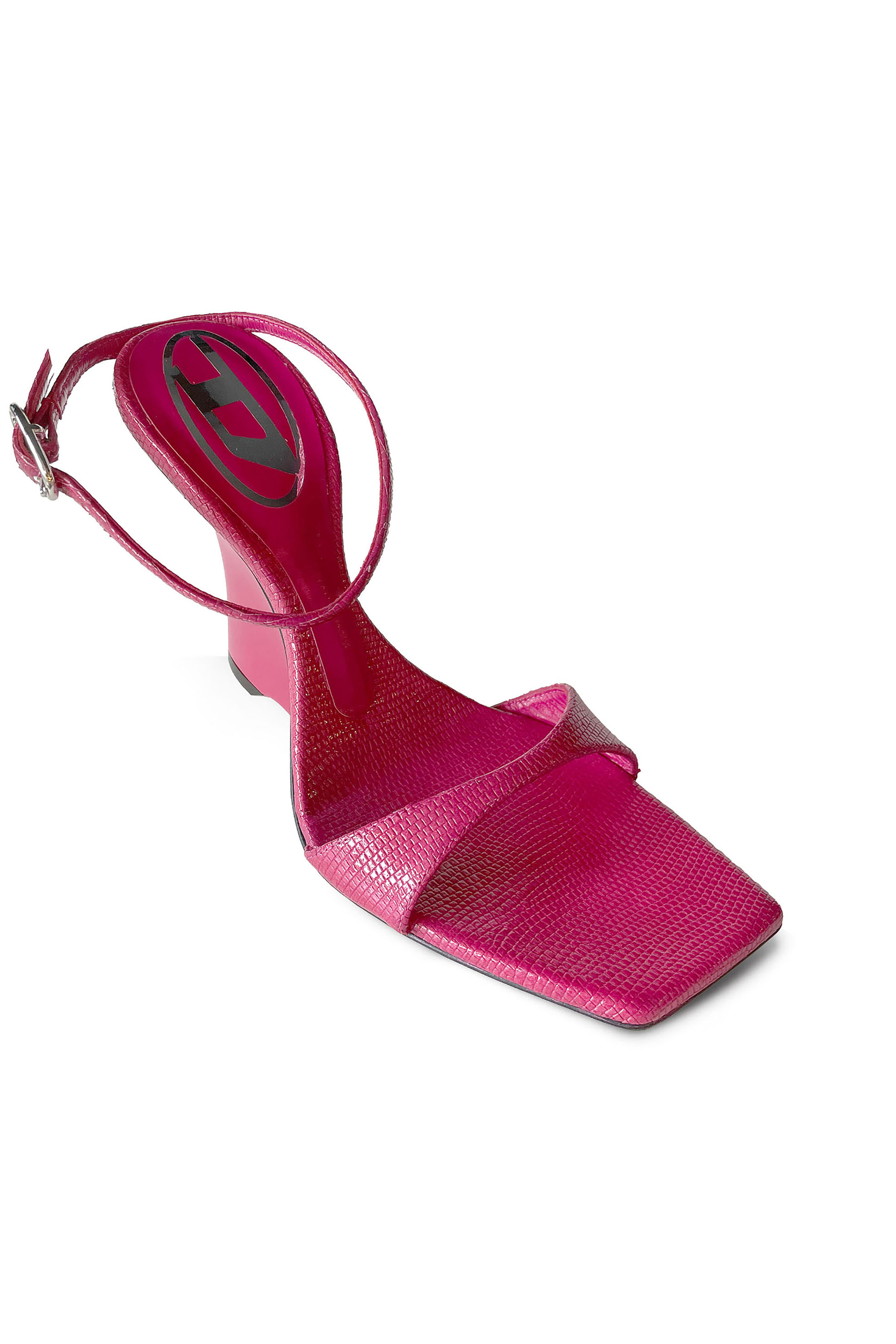 Diesel - D-AMBER SANDAL WEDGE, Damen Keilsandalen aus Leder in Eidechsenoptik in null - 2