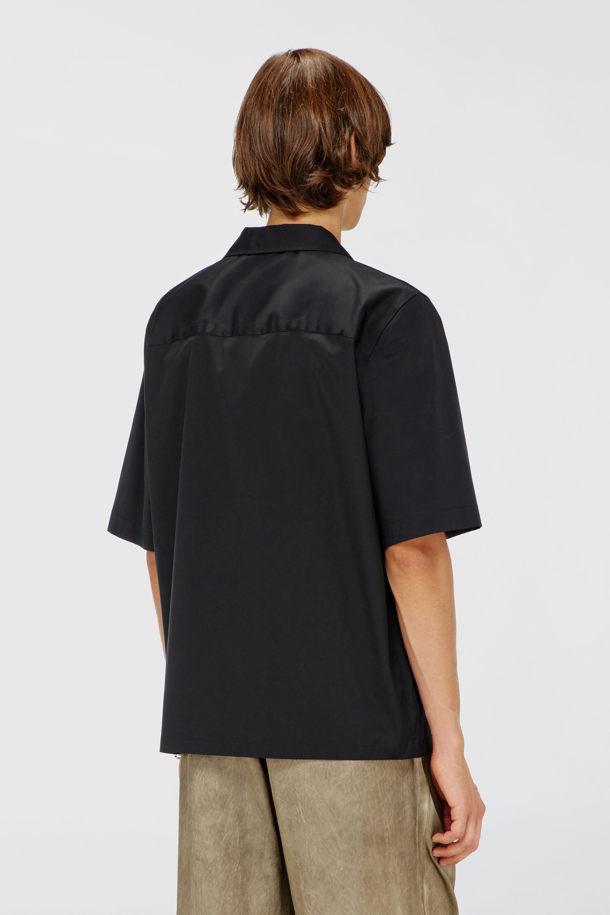 Diesel - S-MAC-GSBH, Camicia in popeline elasticizzato con ricamo Oval D Uomo in Nero - 4