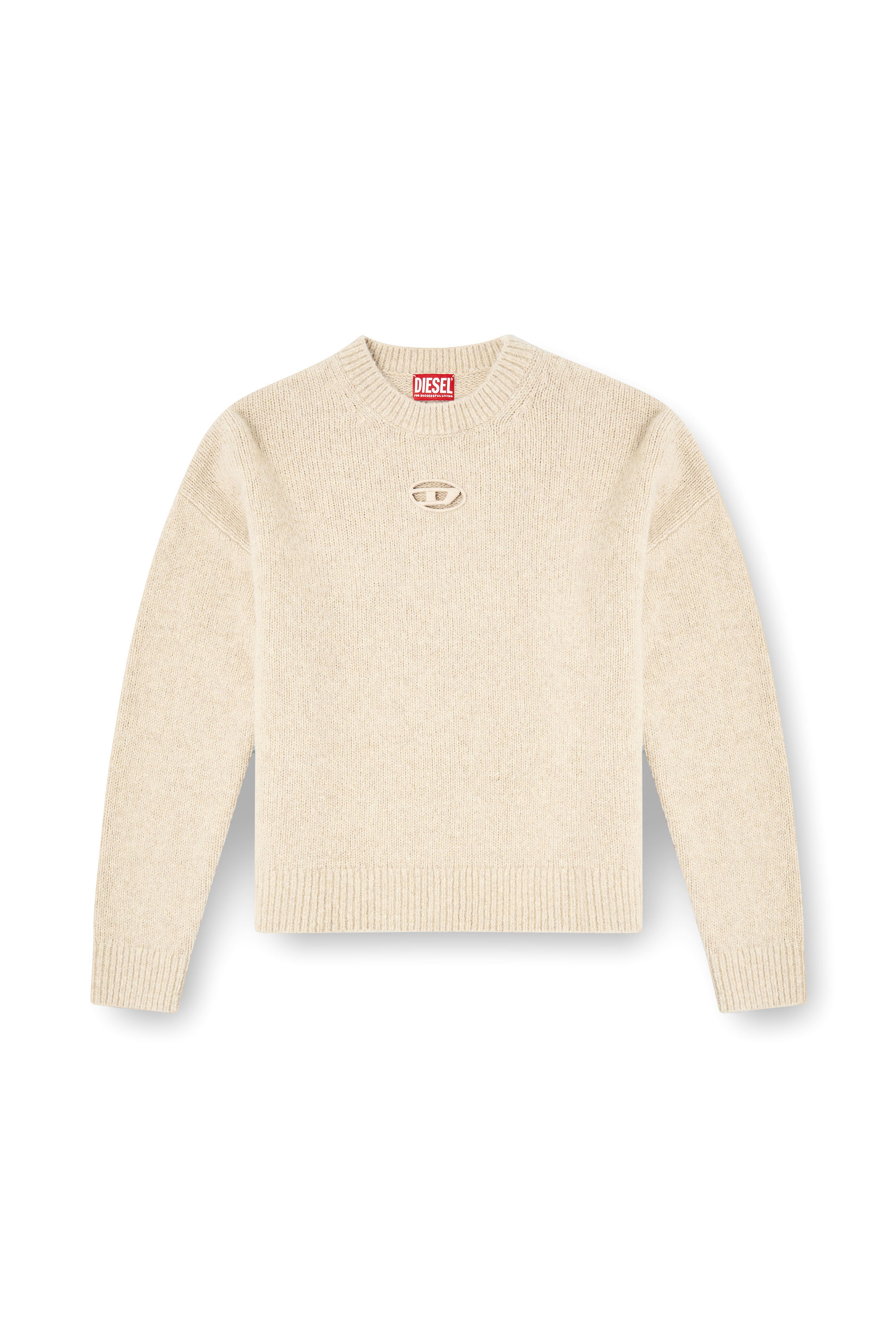 Diesel - M-AREETA, Damen Pullover aus Woll- und Alpakamischung in Beige - 2