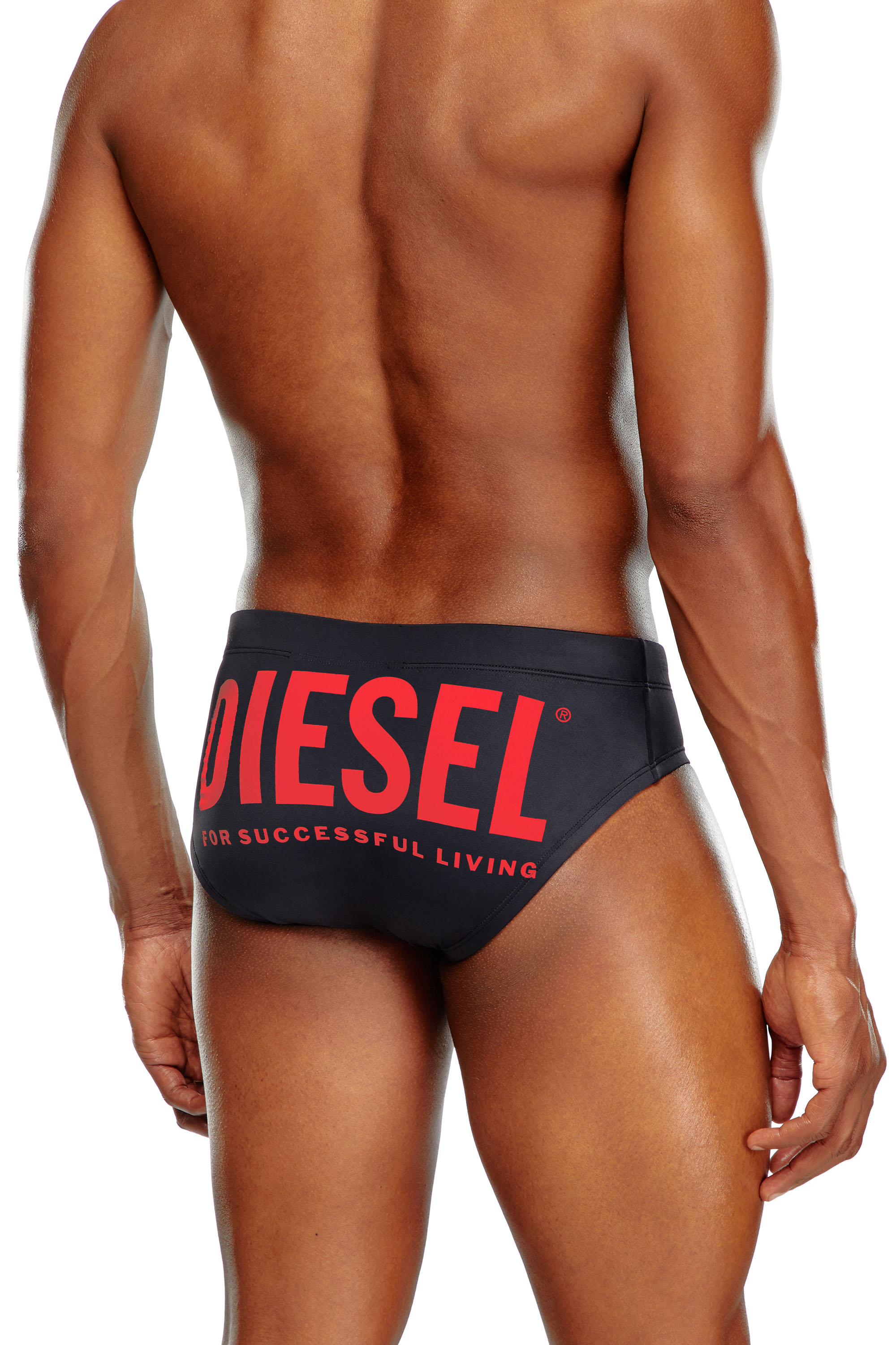 Diesel - BMBR-ALFIE, Uomo Slip da bagno con logo stampato sul retro in Multicolor - Image 3