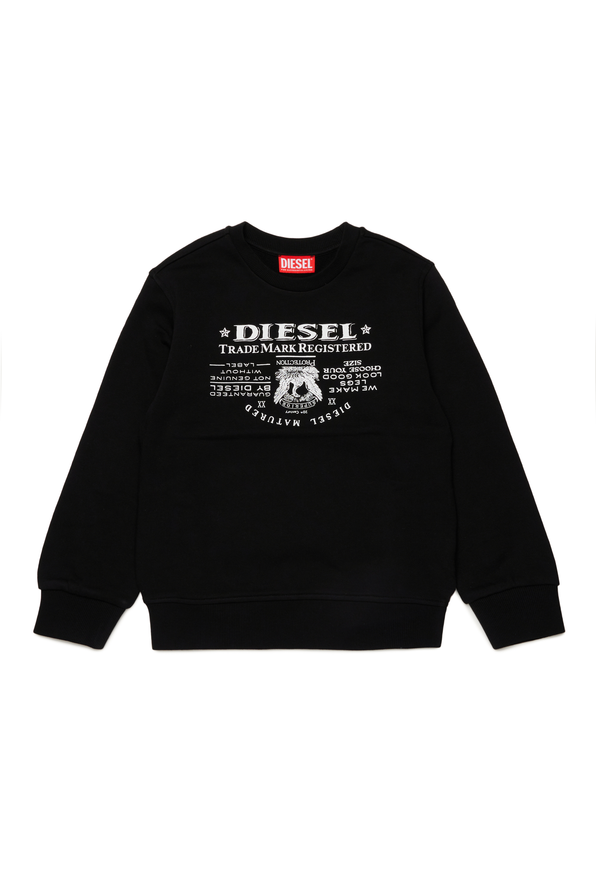 Diesel - SGINNL2 OVER, Sweat-shirt avec imprimé jacron Homme in Noir - 1