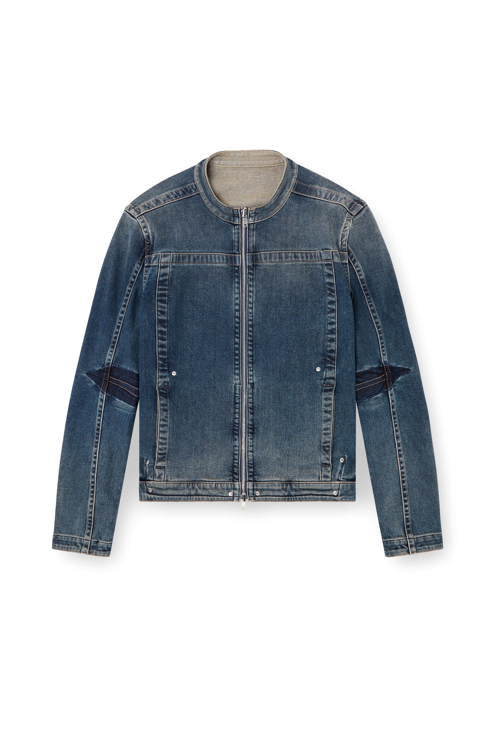 Diesel - D-GLORY-RE, Veste biker en denim Rehab Homme in Bleu - 3