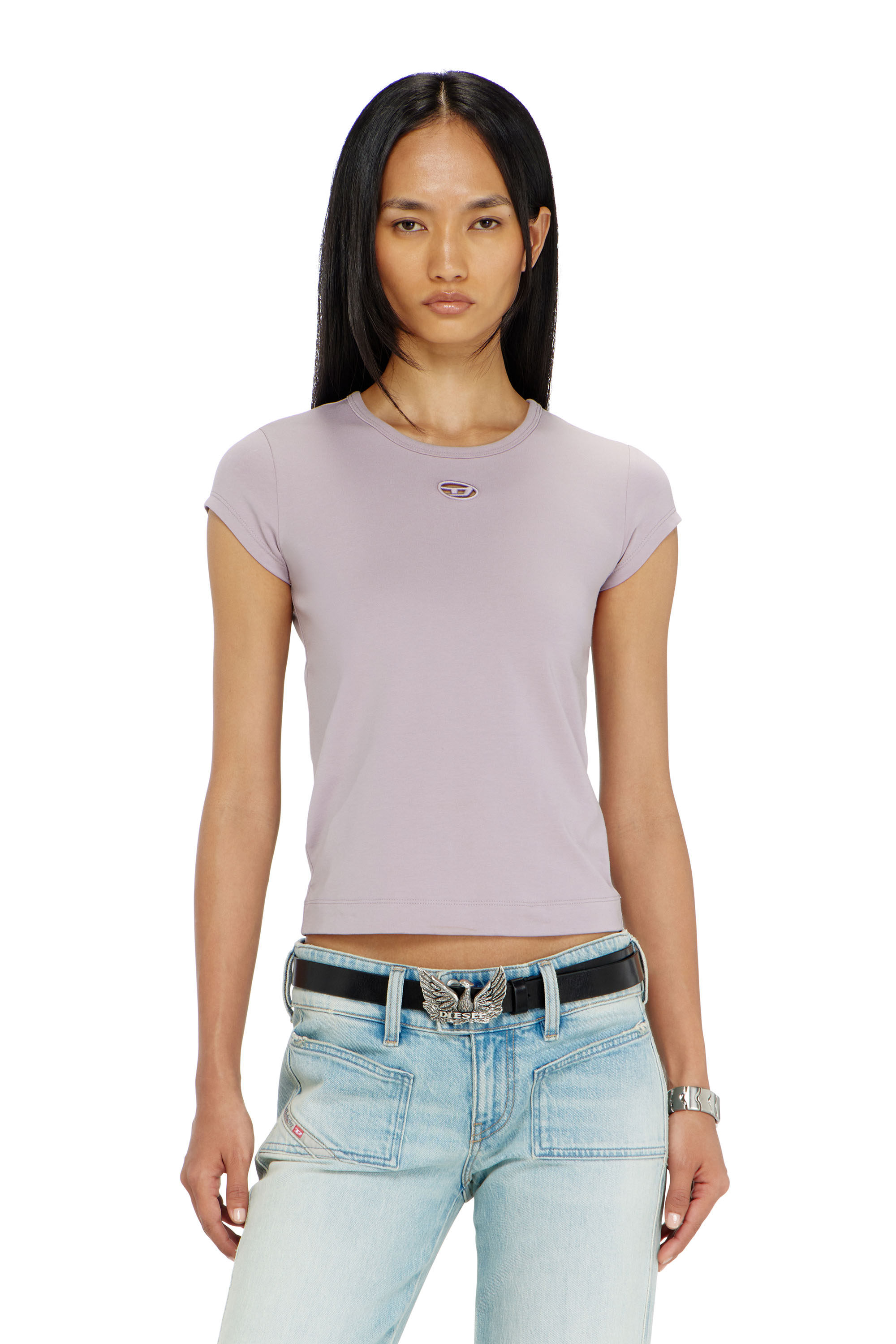 Diesel - T-ANGIE-OD, T-shirt con piccolo cut-out ricamato Donna in ToBeDefined - 3