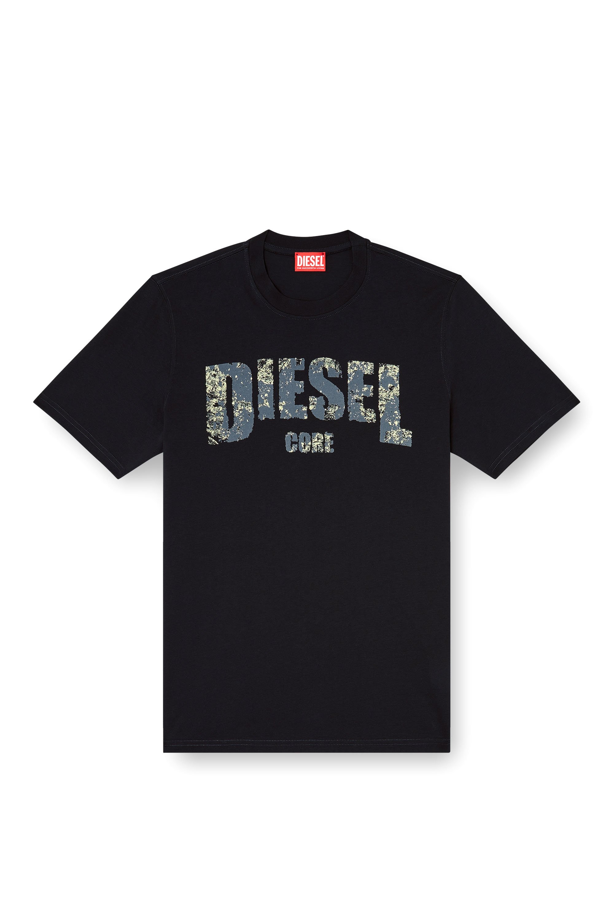 Diesel - T-ADJUST-R25, T-shirt con stampa Diesel Core Uomo in Nero - 3