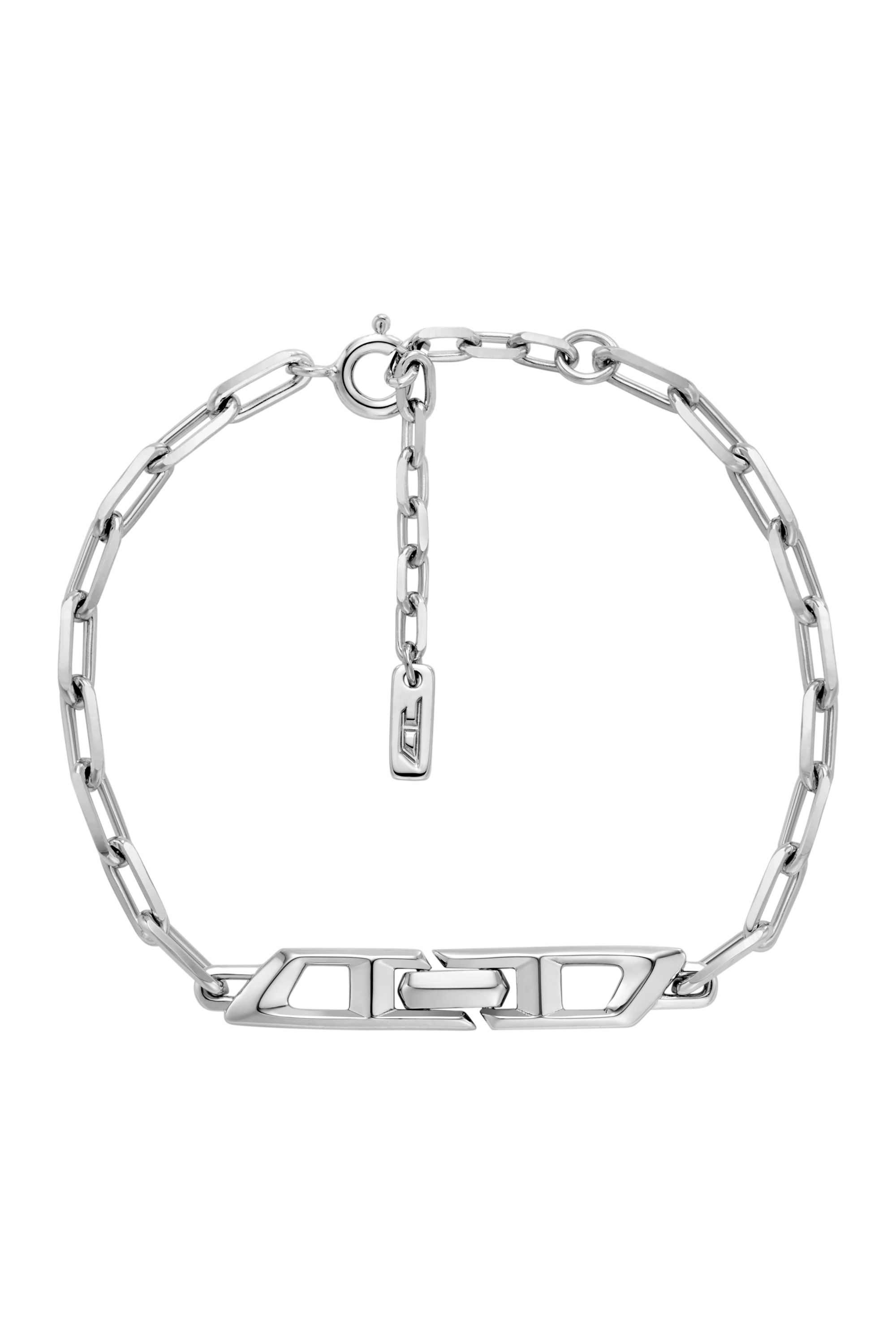Diesel - DL1363040 STERLING SILVER JEWEL, Unisex Armband aus sterlingsilber mit kette in Silber - 1