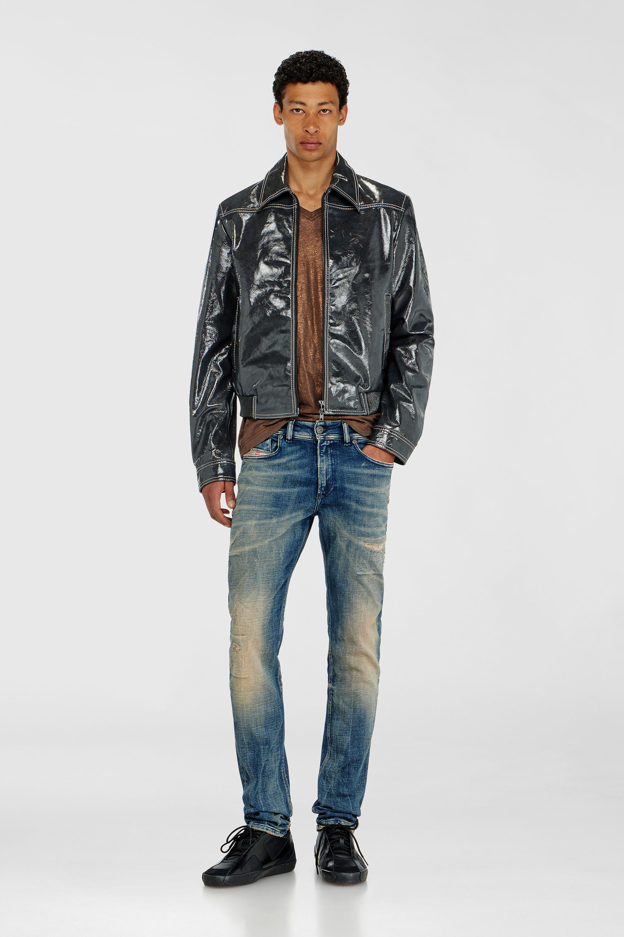 Diesel - L-ADDI, Giacca in vernice Uomo in Grigio - 2