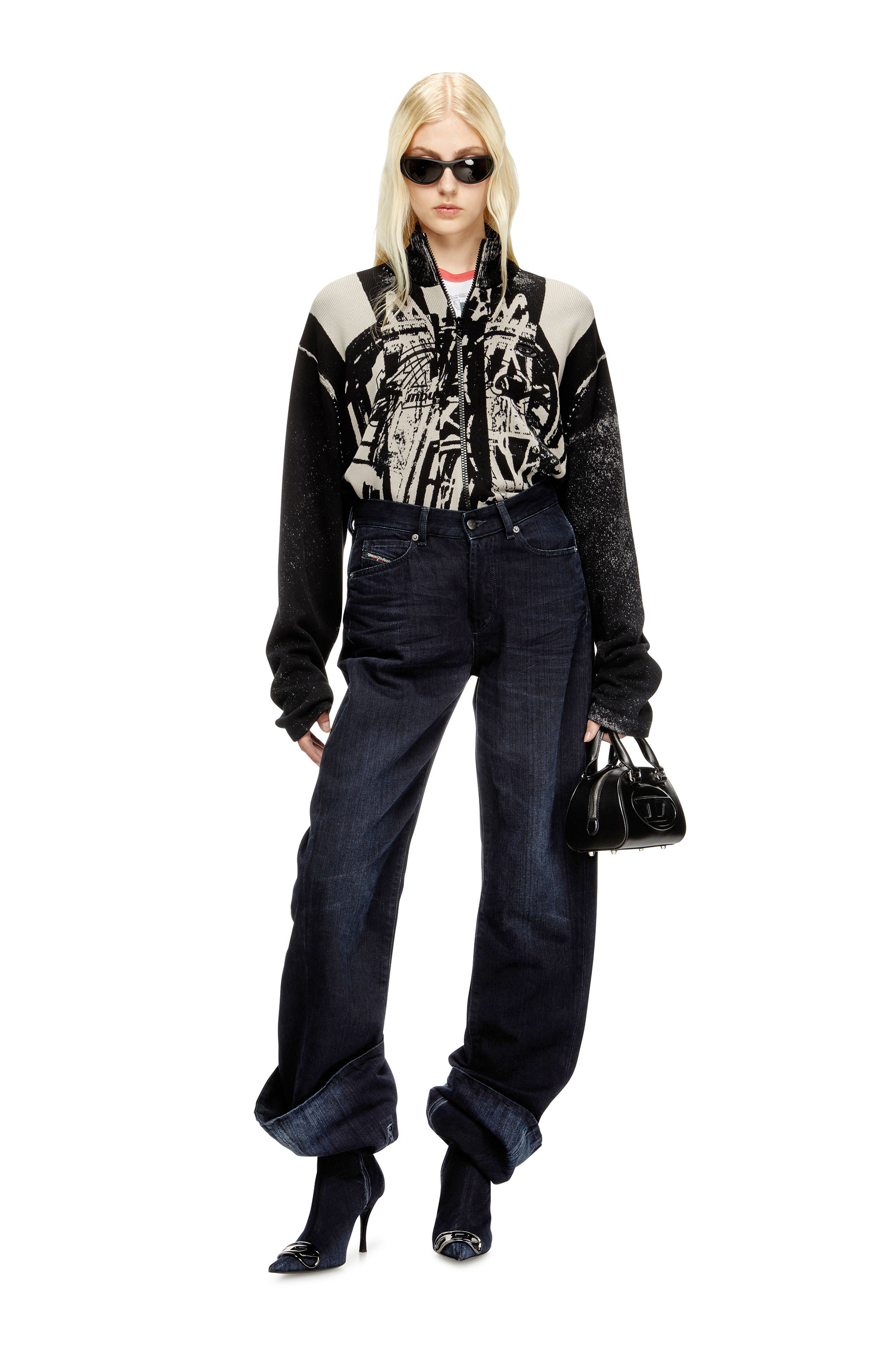 Diesel - D-VENUS KB LARGE, D-Venus-Stivali al ginocchio in denim Donna in Blu - 2