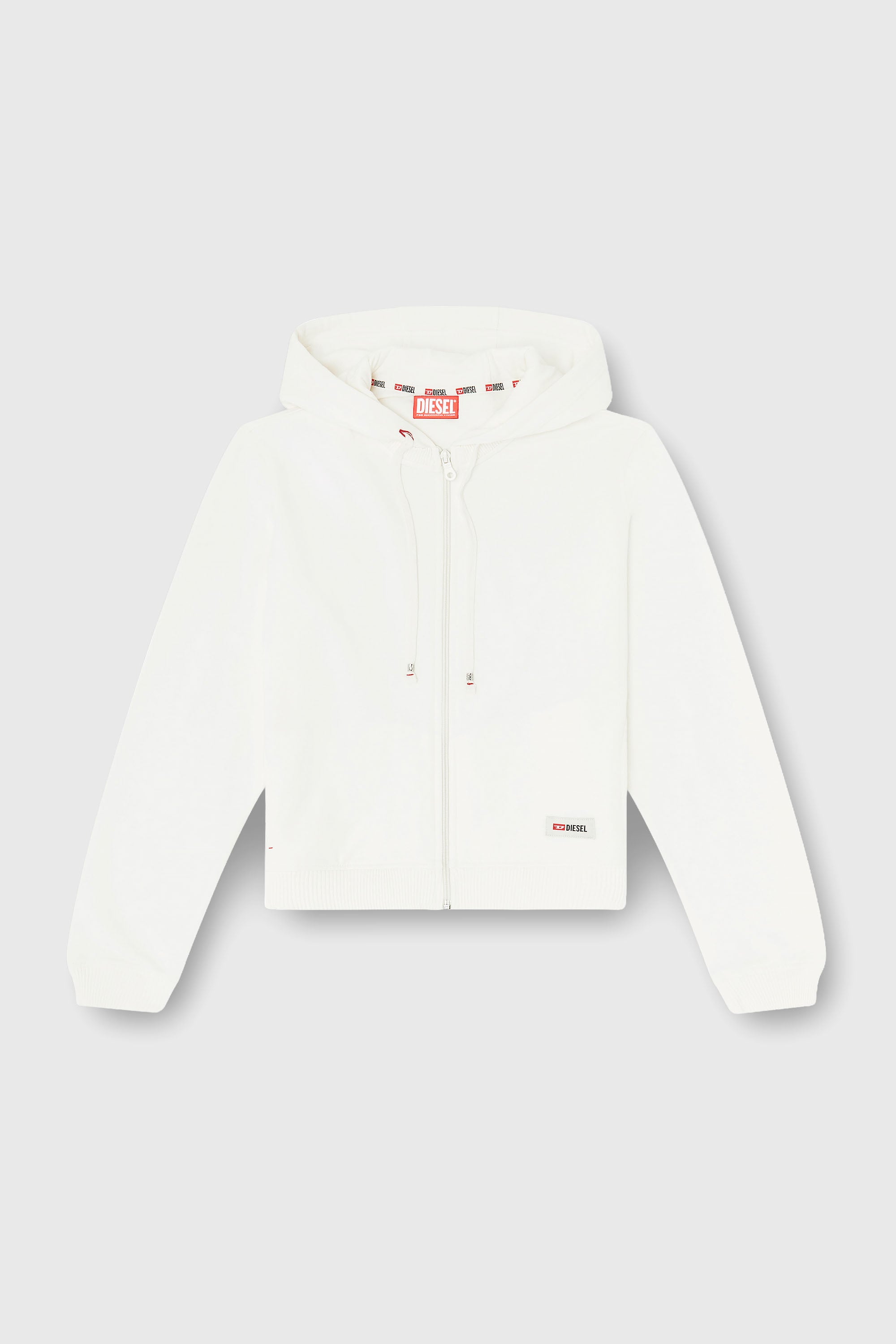 Diesel - HARRIET-D-CORE, Sweat &agrave; capuche en m&eacute;lange de coton gratt&eacute; Femme in Blanc - 2