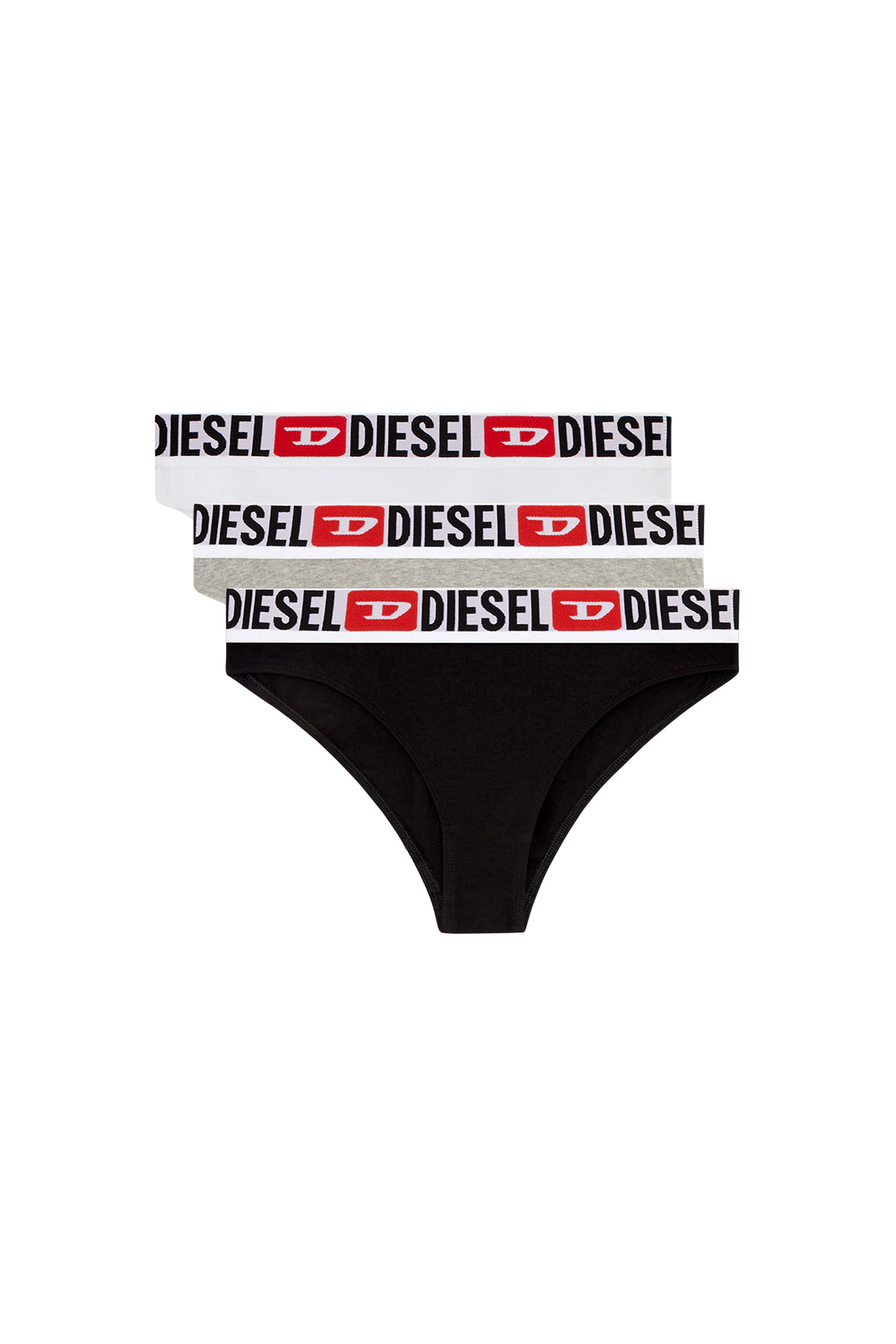 Diesel - UFPN-PANTIES-TD-THREEPACK, Woman Three-pack briefs with logo waist in Multicolor - Image 1
