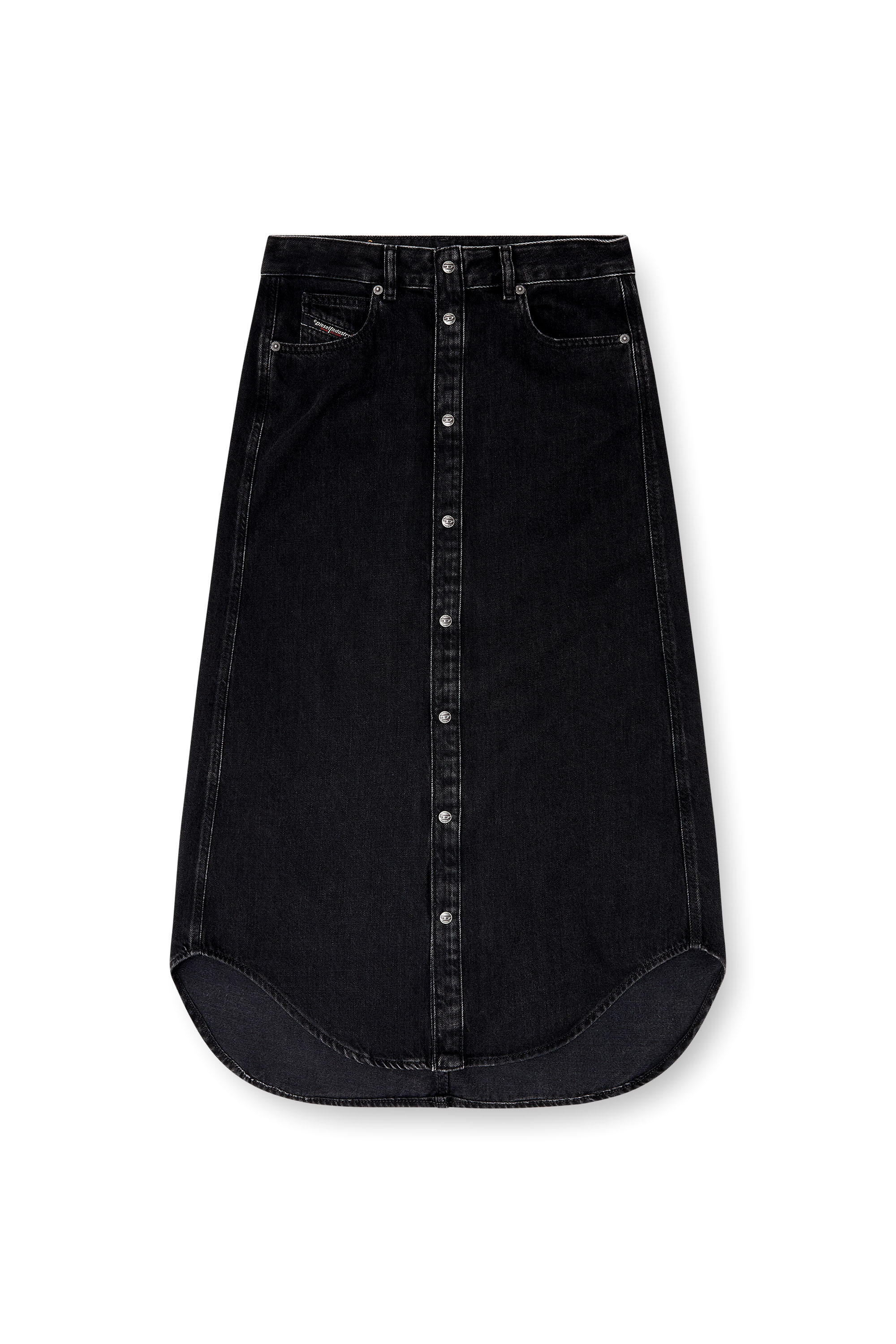 Diesel - DE-ARD-LONG, Jupe midi en denim Femme in Noir - 2