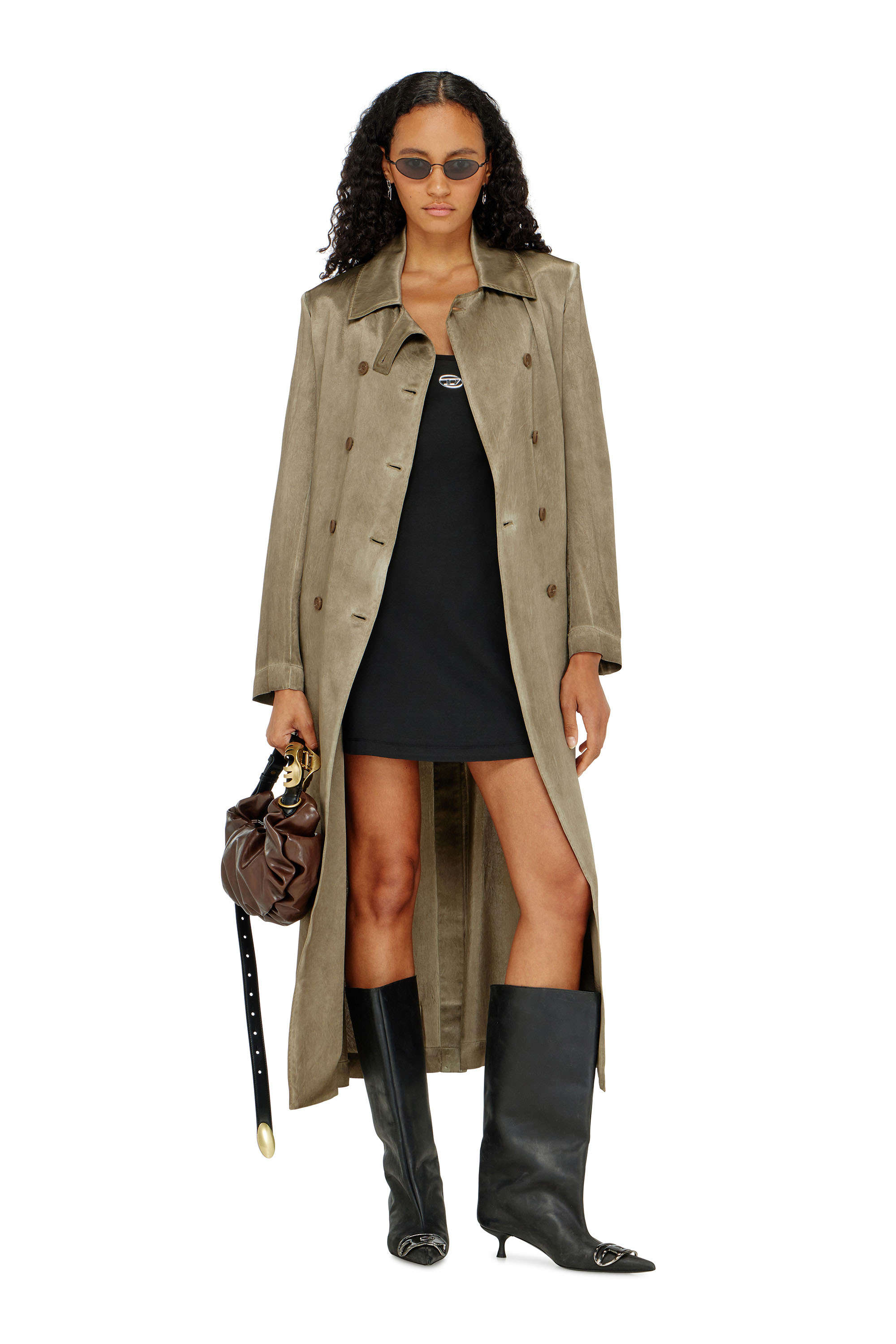 Diesel - D-NEWHOP-OD, Robe courte en coton avec logo Ovale D Femme in Noir - 2