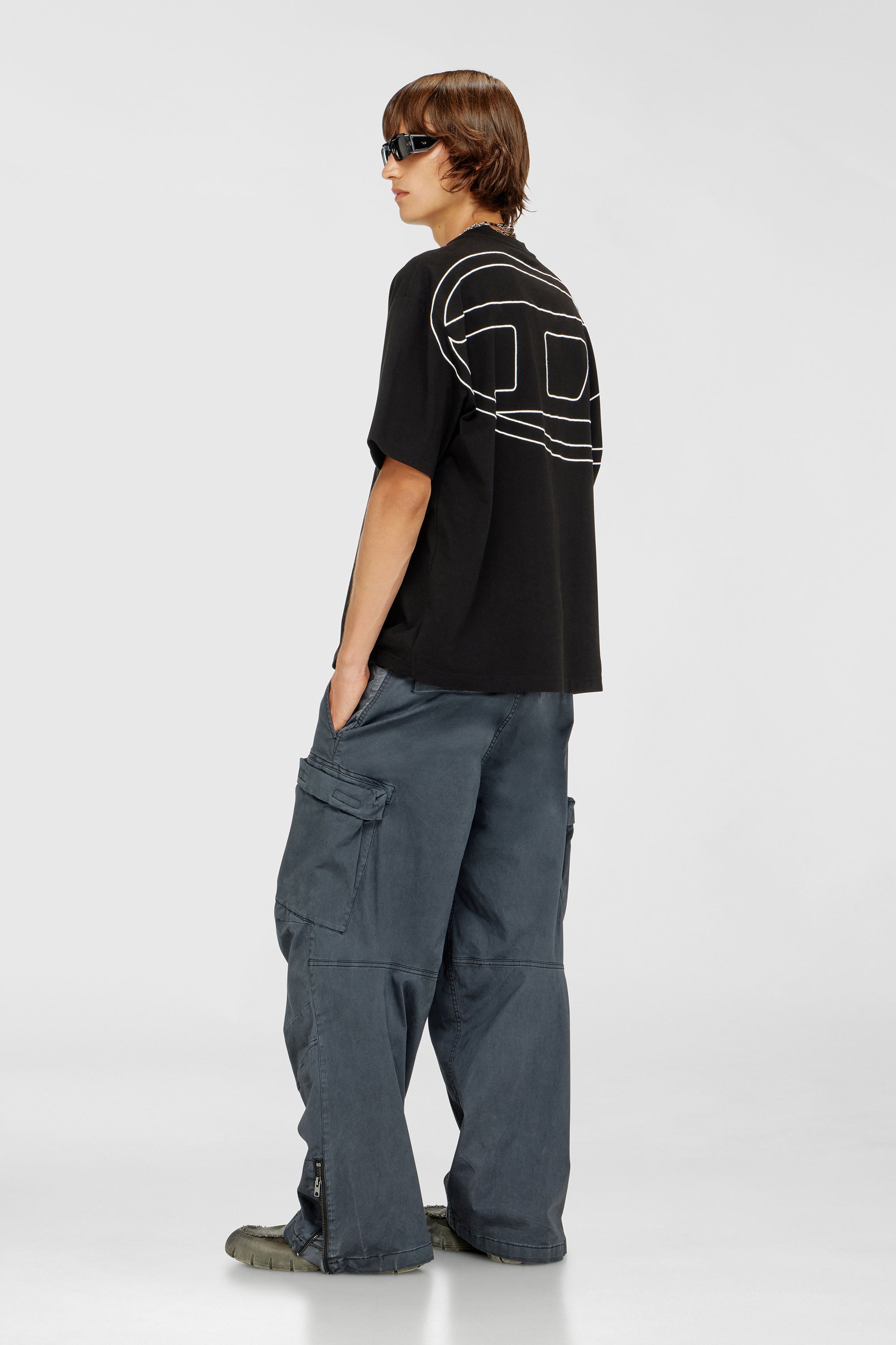 Diesel - T-BOGGY-MEGOVAL-D, T-shirt avec maxi oval D brod&eacute; Homme in Noir - 2