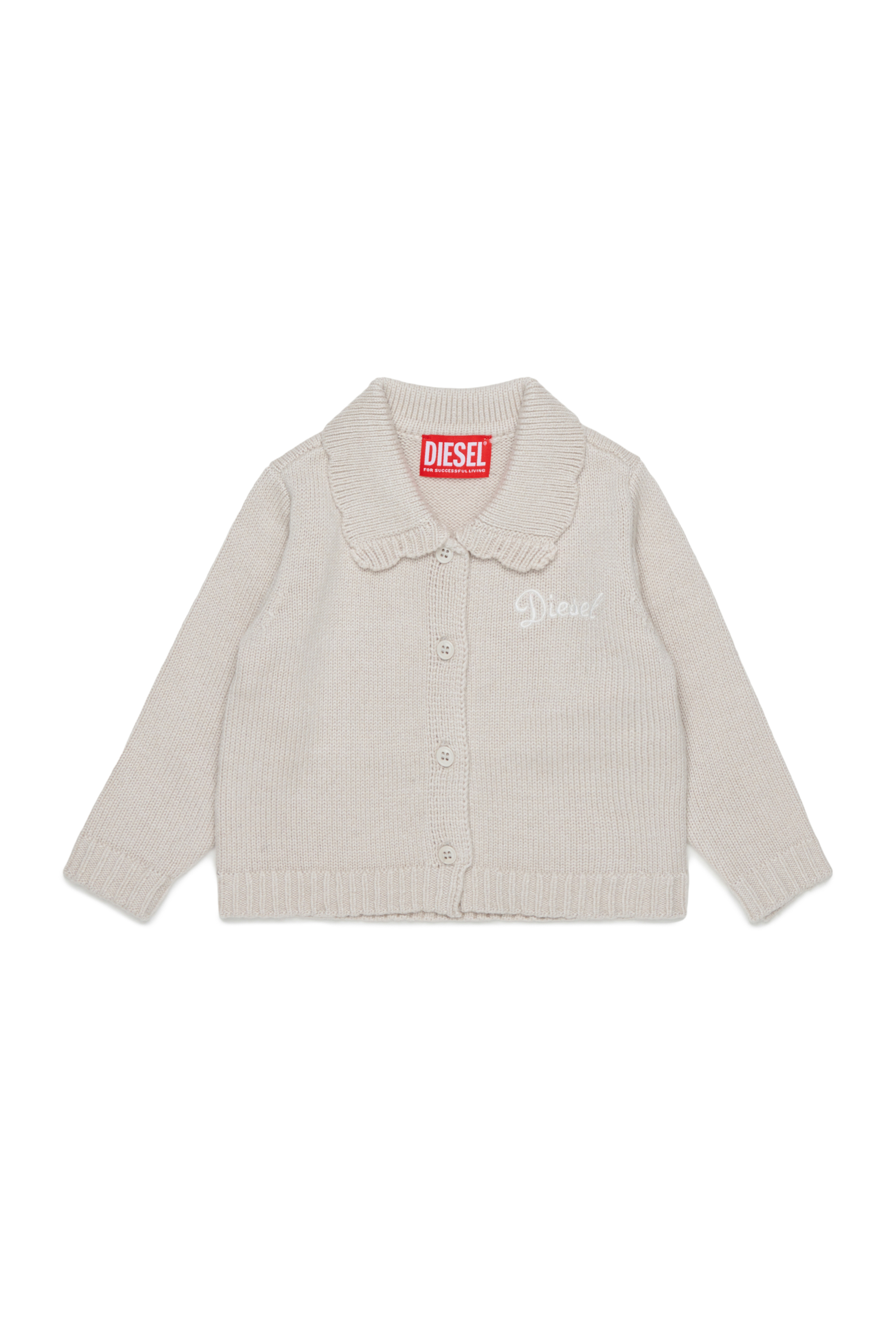 Diesel - KSCALOB, Cardigan in cachemire con colletto smerlato Donna in Bianco - 1
