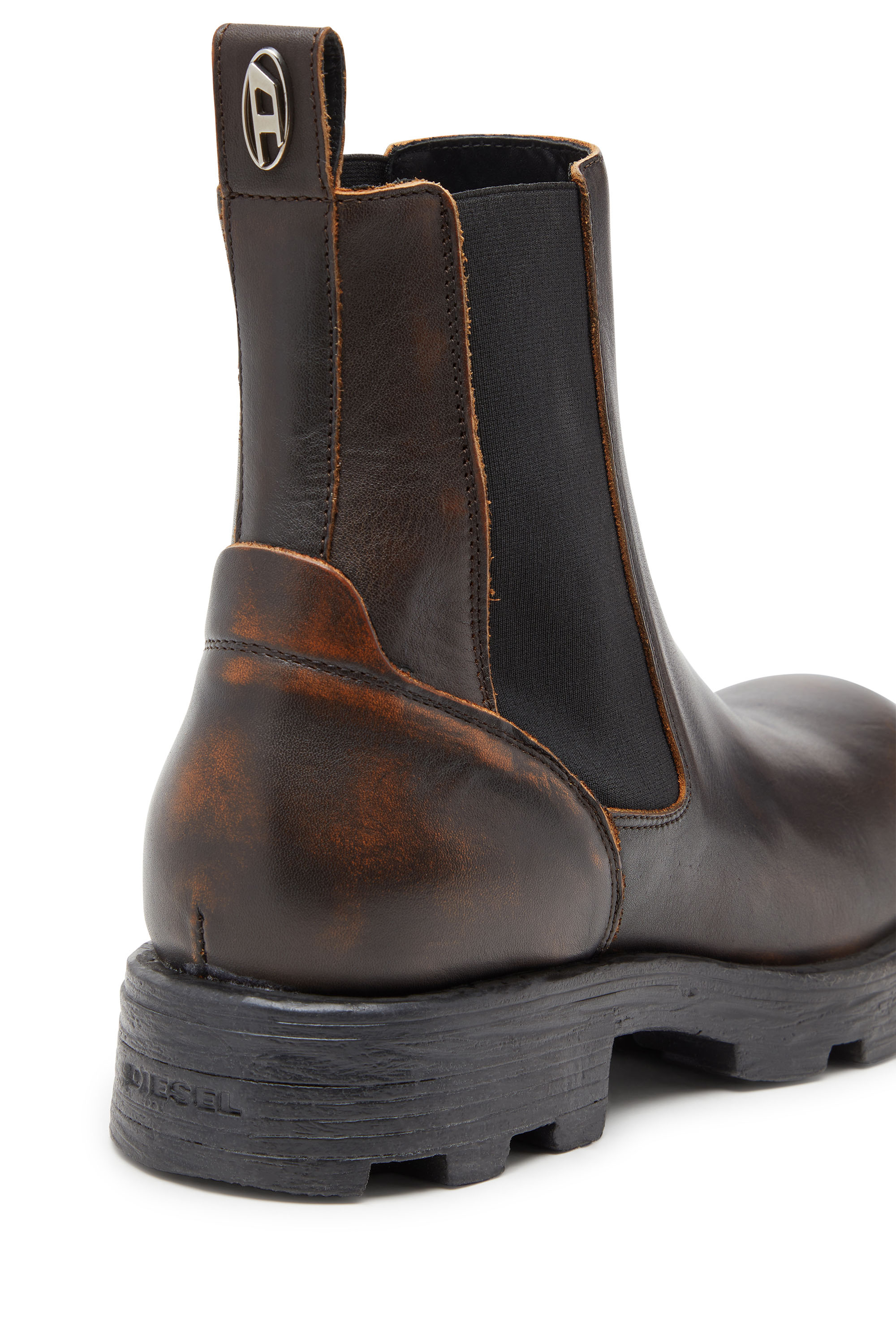 Diesel - D-HAMMER CH, D-Hammer-Bottines Chelsea en cuir brossé Homme in Marron - 6