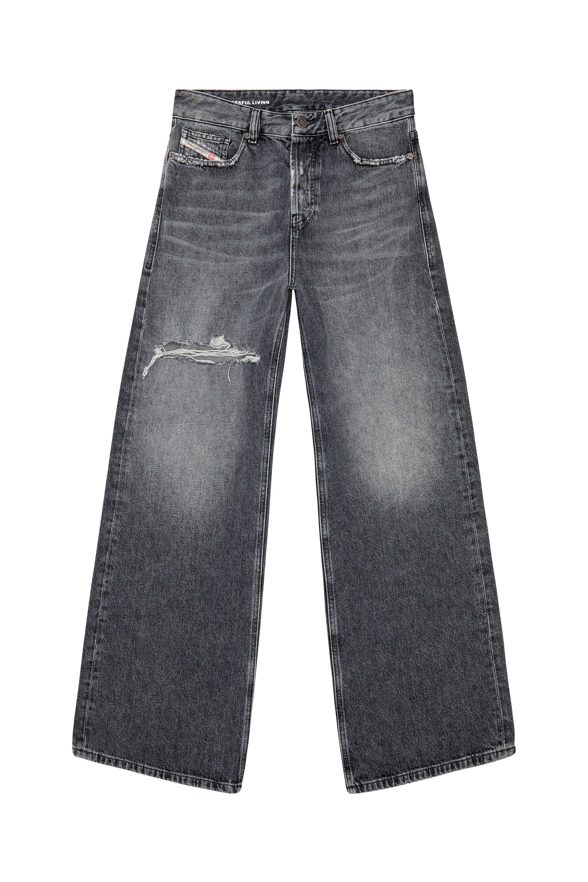 Diesel - Straight Jeans 1996 D-Sire 007X4, Noir/Gris foncé - Image 3
