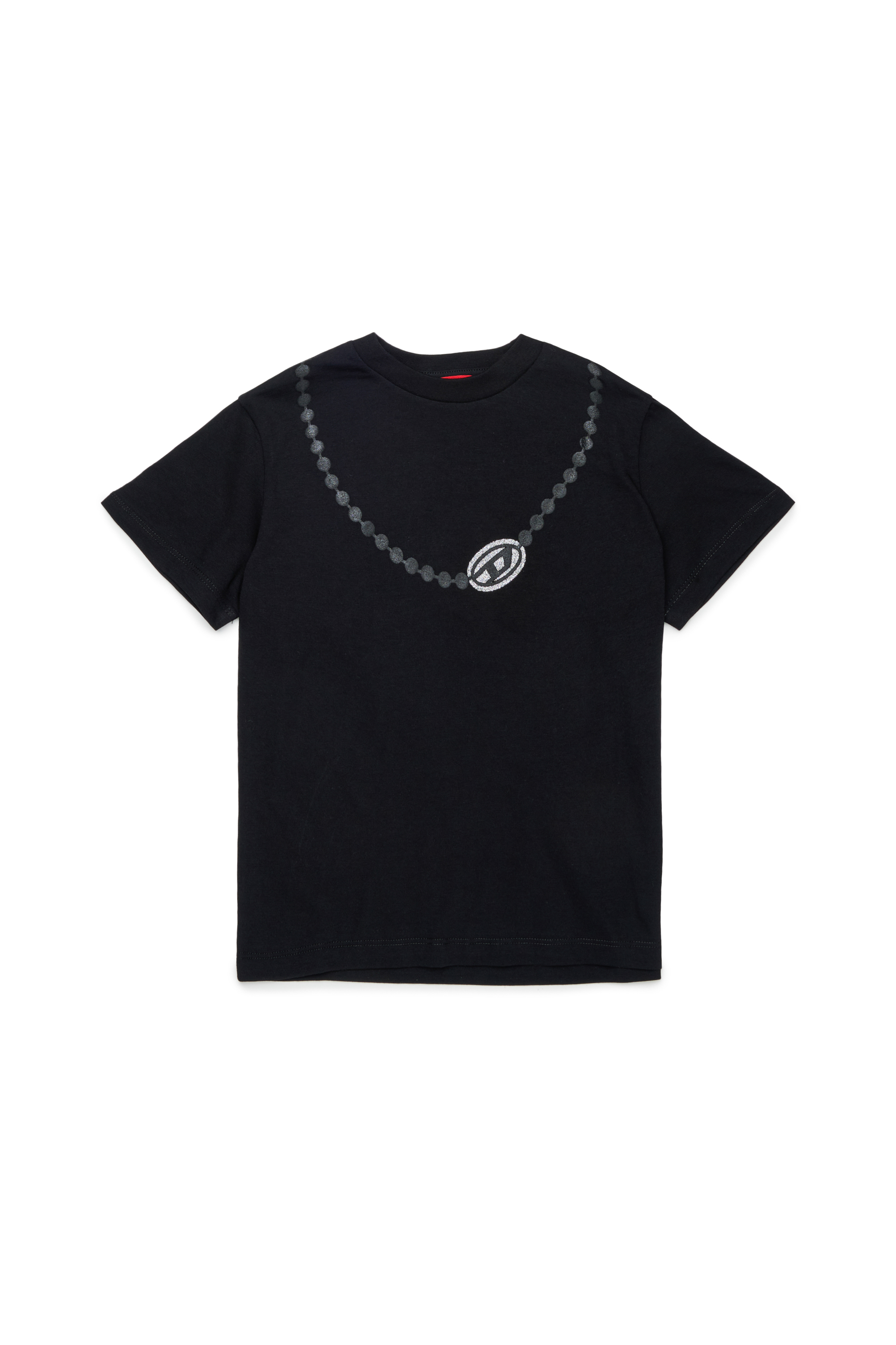 Diesel - TICLA, T-shirt en coton avec imprim&eacute; collier Femme in Noir - 1