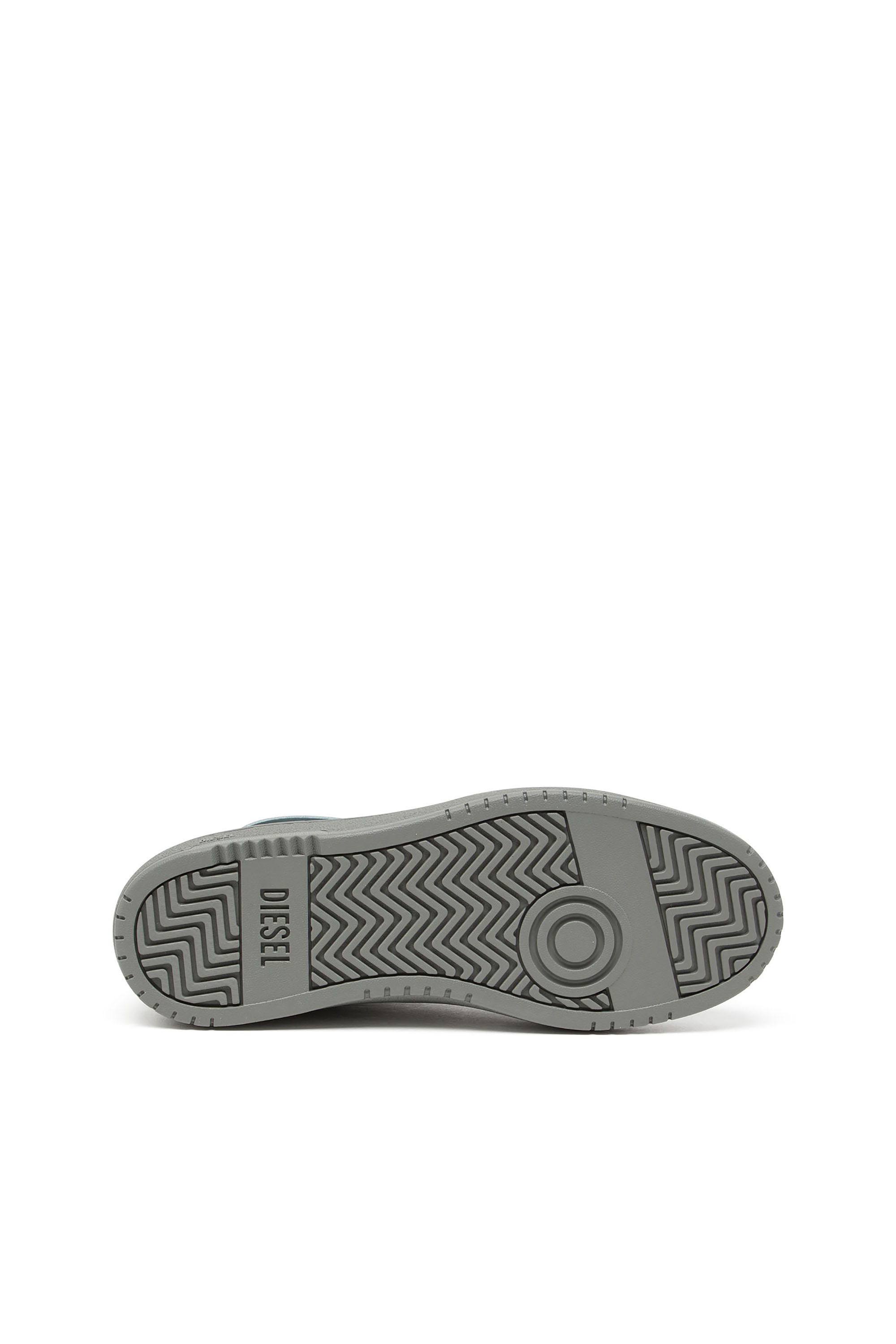 Diesel - S-OVAL SKATE LOW, S-Oval Skate-Sneaker in pelle e tessuto Uomo in Grigio - 4