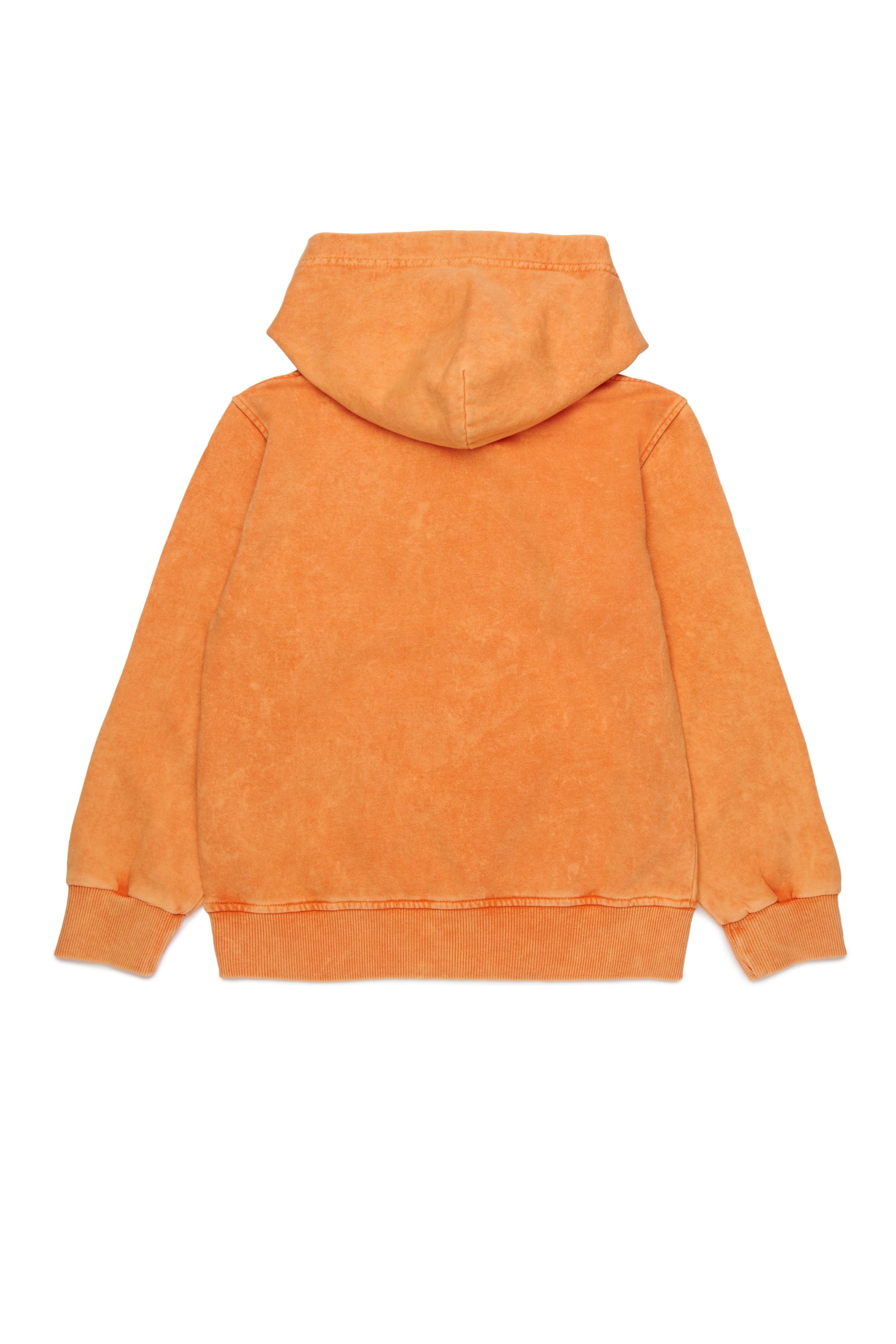 Diesel - SPRIDHOOD OVER, Herren Marmorierter Kapuzenpullover mit Grafik-Logo in Orange - 2