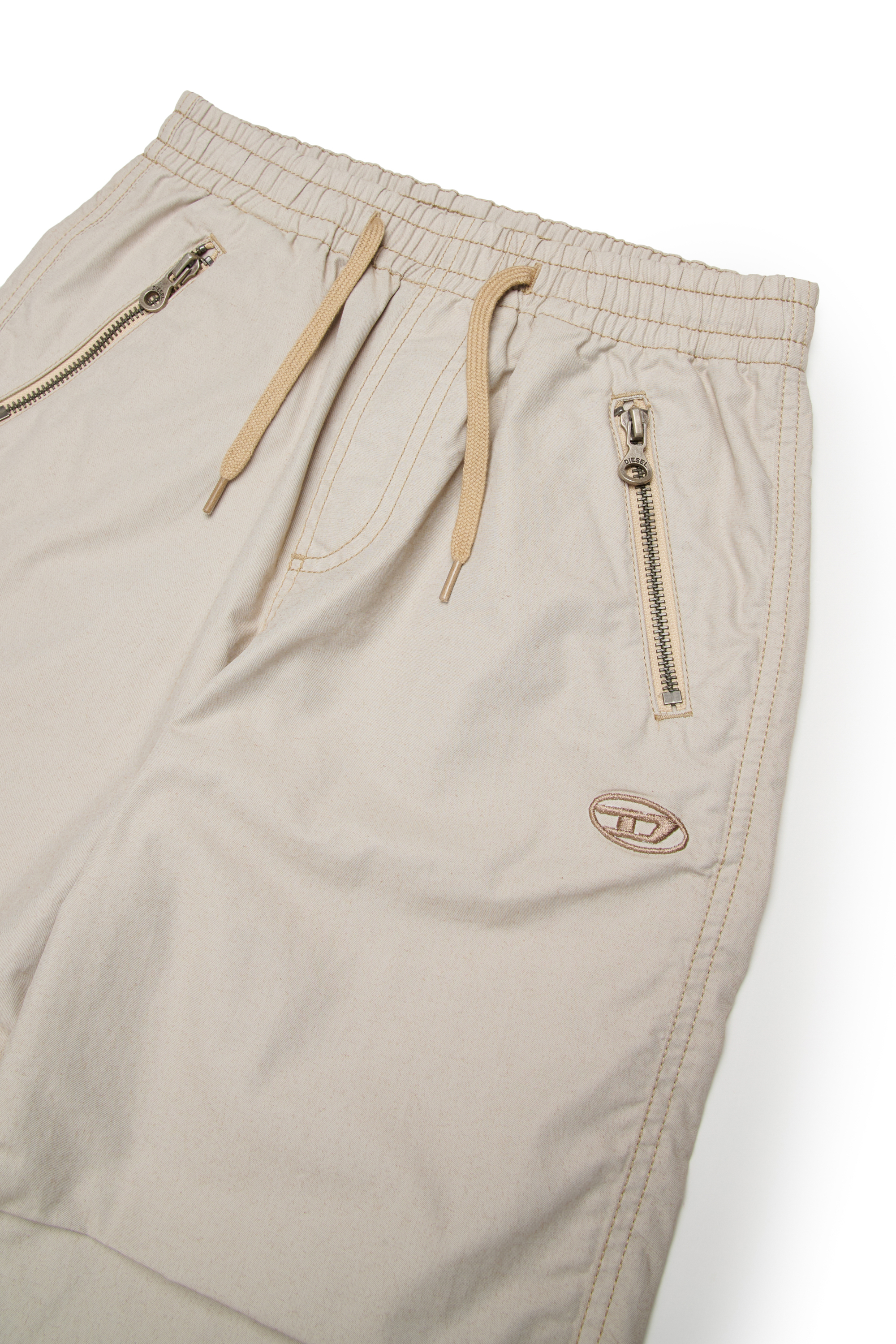 Diesel - PDIAMANDA, Pantalon à cordon de serrage avec broderie Oval D Mixte in Beige - 3