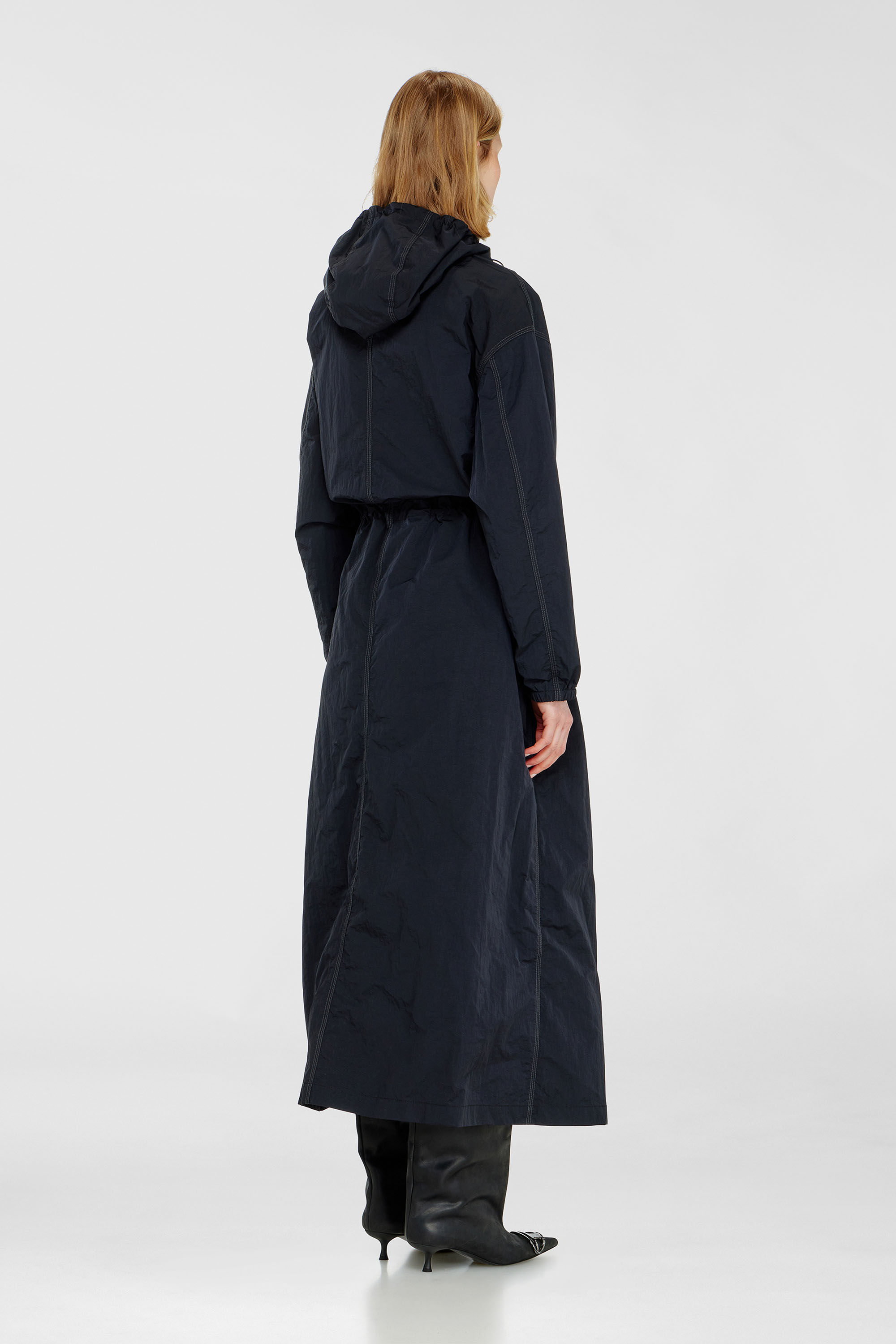 Diesel - G-ASTER-T1, Trench in nylon con cappuccio rimovibile Donna in Blu - 4