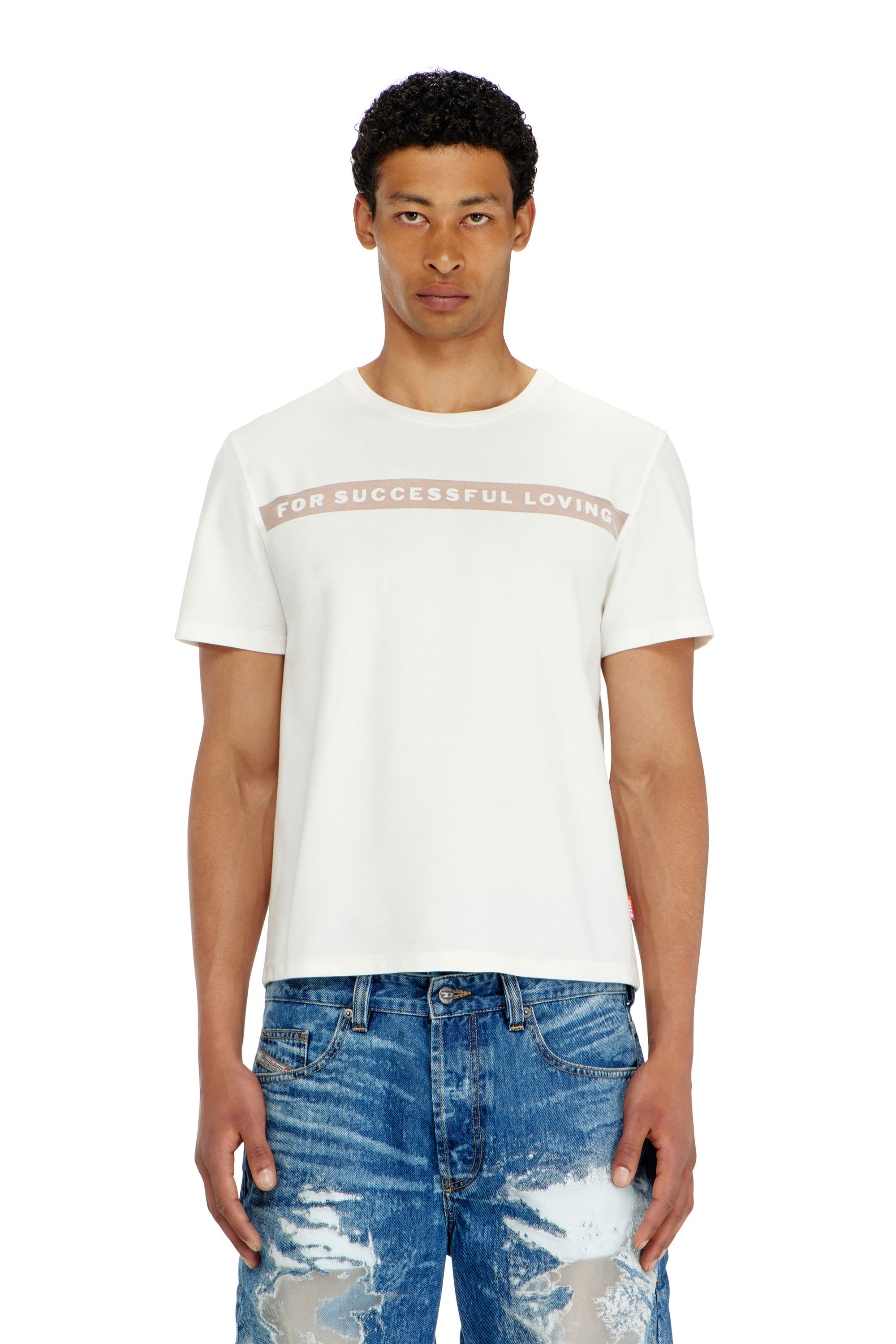 Diesel - PR-T-NOTS-CHI-R, T-shirt con logo For Successful Loving Unisex in Bianco - 3