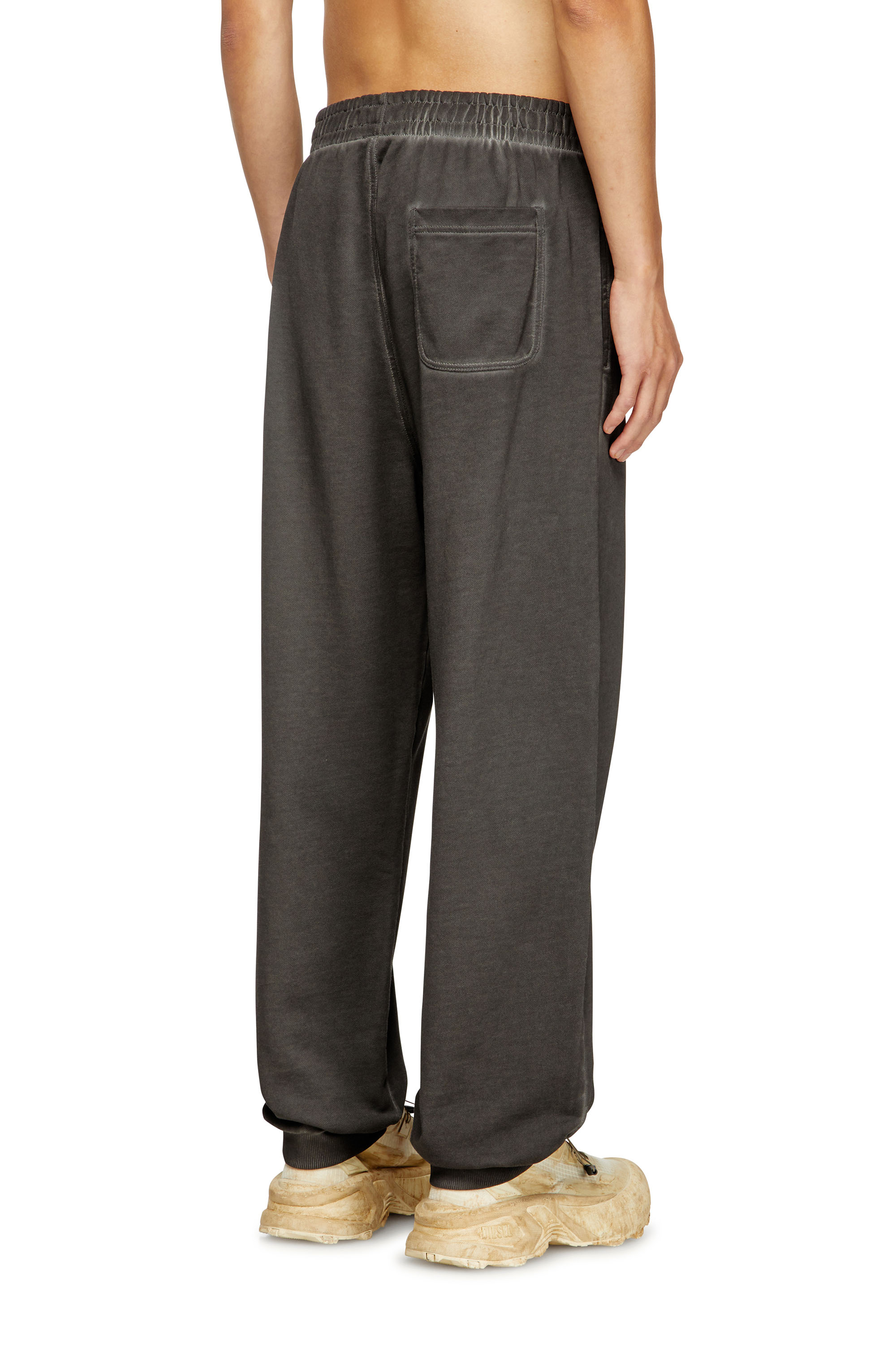 P-MARKY-CUFF-T1, Grigio scuro Diesel - P-MARKY-CUFF-T1, Joggers in cotone con coulisse in vita Uomo in Grigio - 4